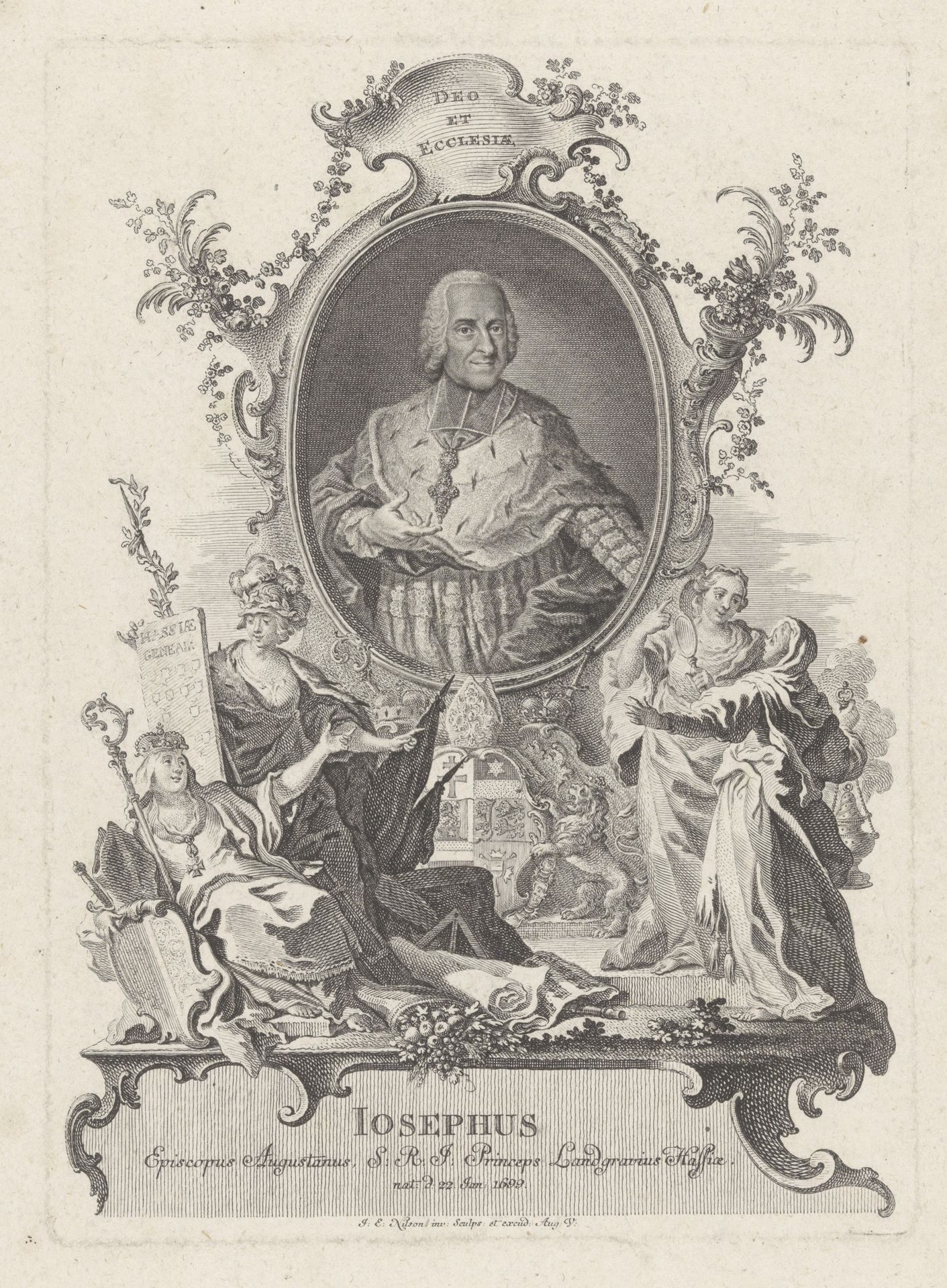 Portret van Joseph Ignaz Philipp von Hessen-Darmstad by Johann Esaias Nilson