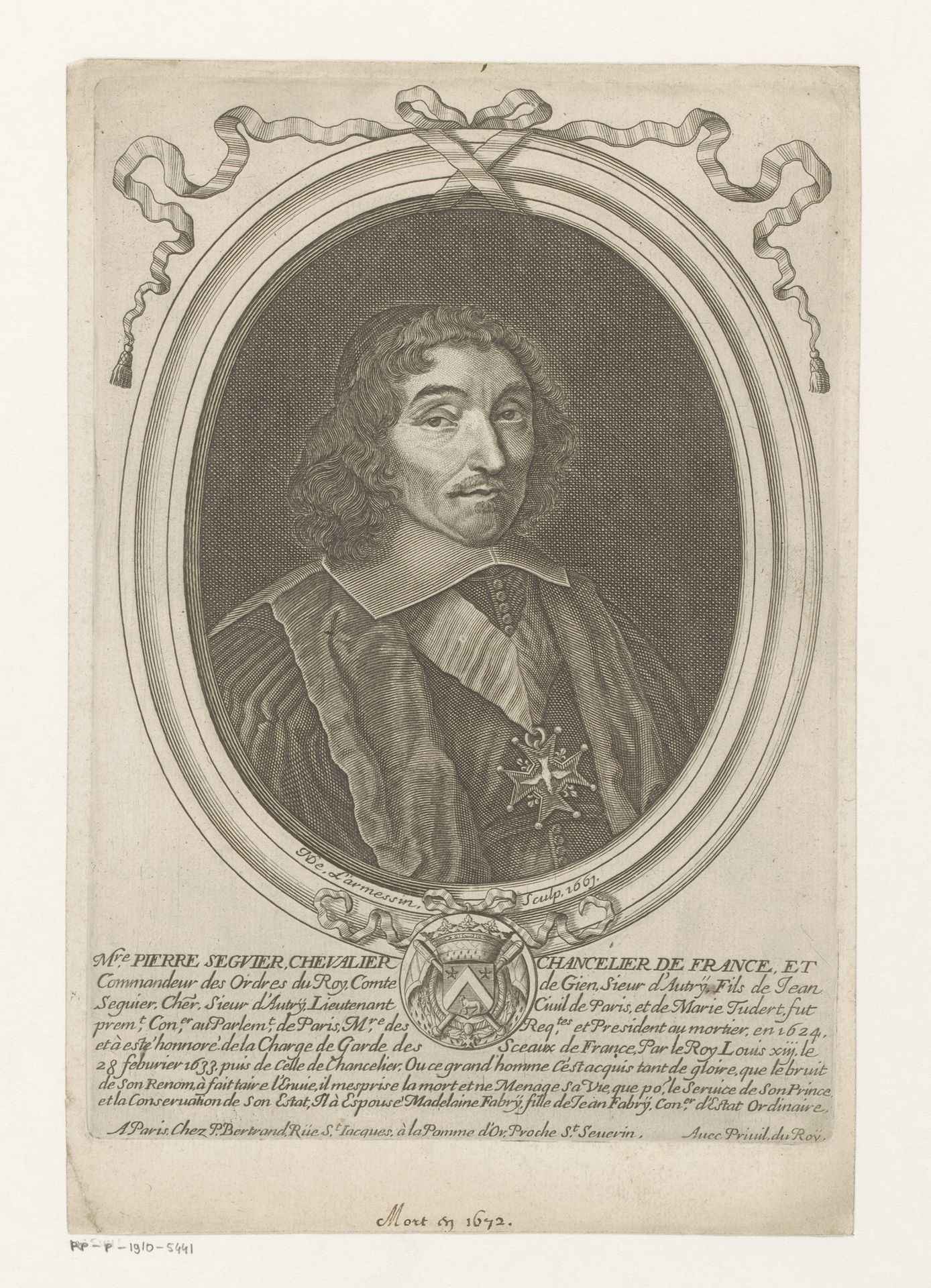 Portret van Pierre Séguier by Nicolas de (I) Larmessin