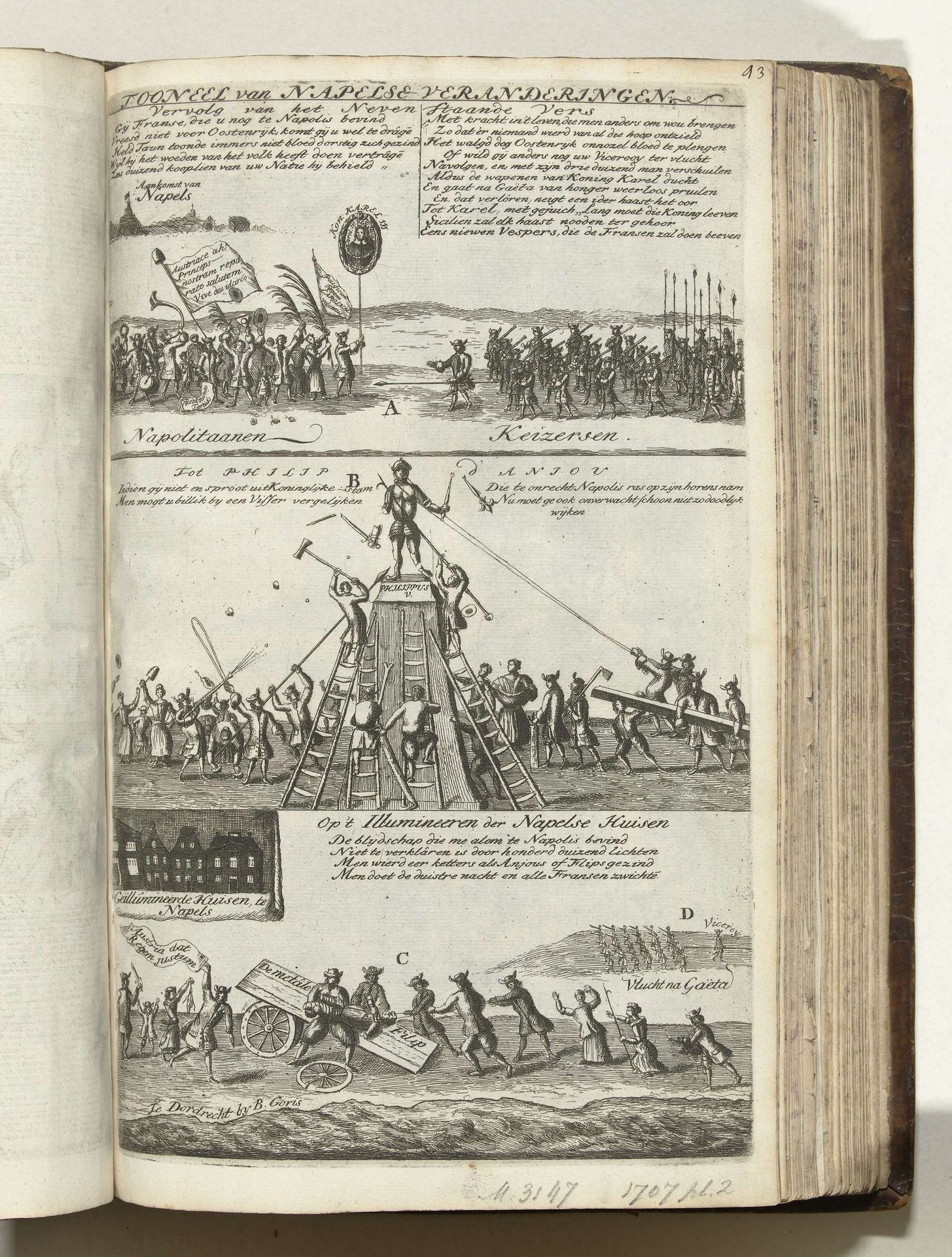 Omwentelingen te Napels ten gunste van Karel III, 1707 by Carel Allard