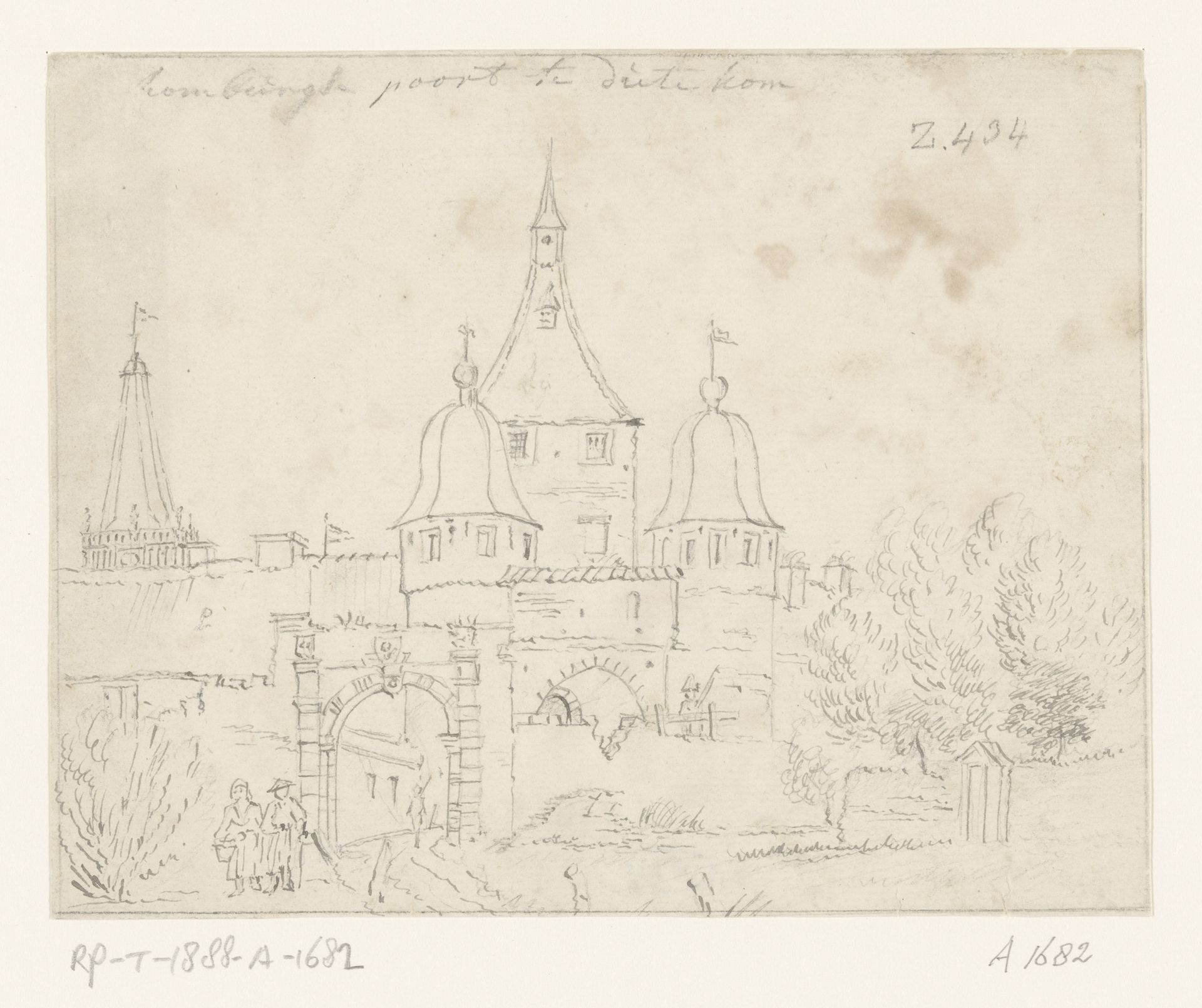 Gezicht op de Homburger Poort te Doetinchem by Cornelis Pronk