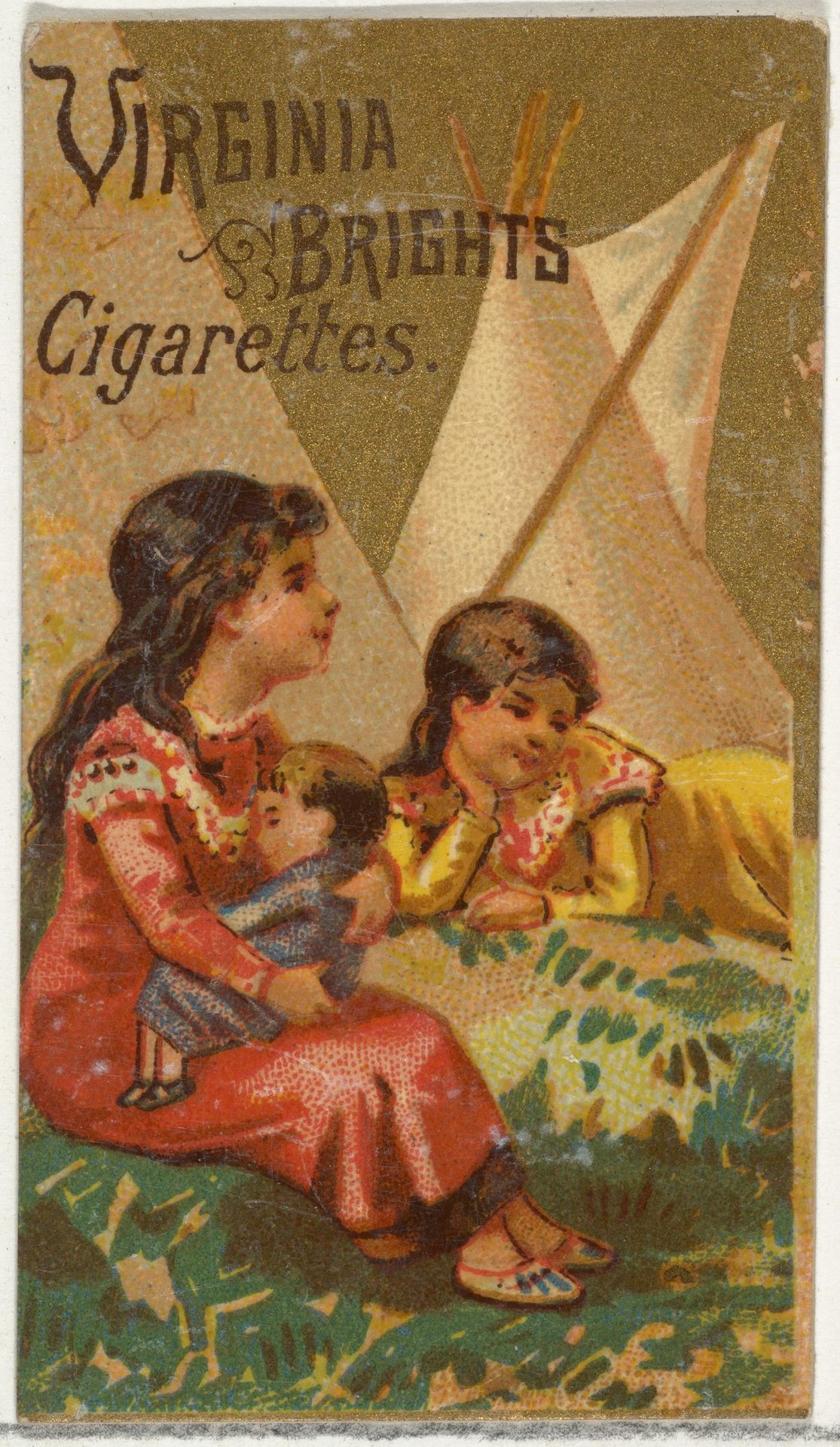 From the Girls and Children series (N64) promoting Virginia Brights Cigarettes for Allen & Ginter brand tobacco products by Allen & Ginter