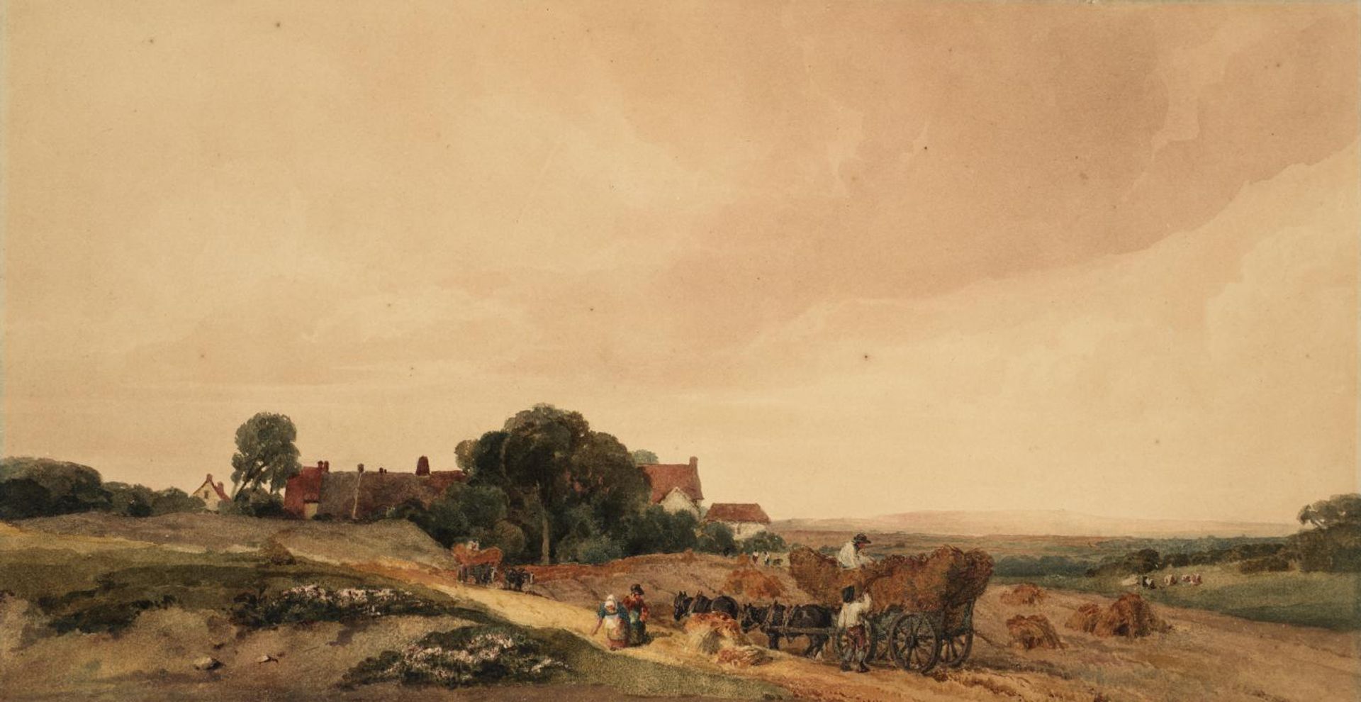 Harvest Time, Lancashire by Peter De Wint
