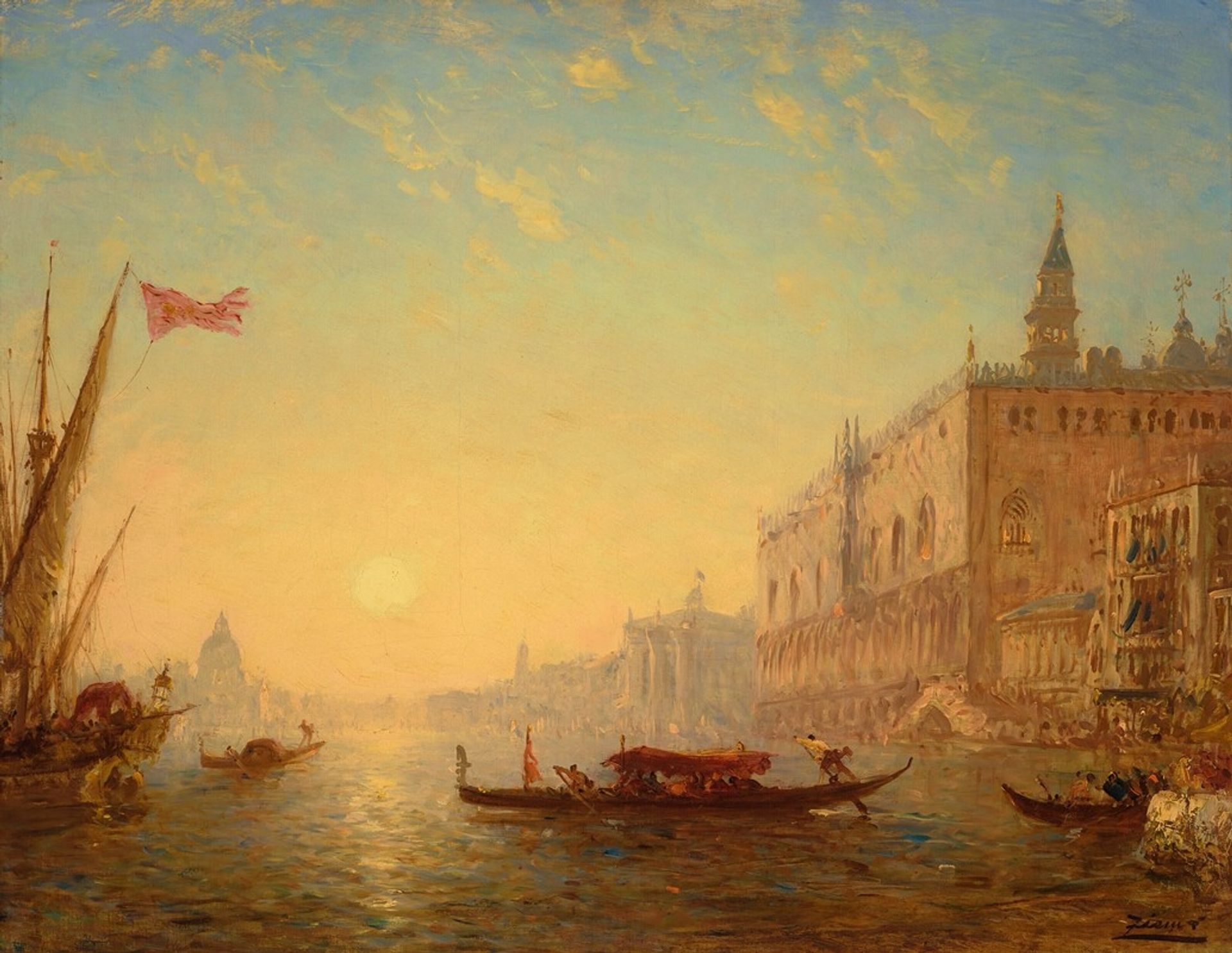 Le bassin, vu du quai des Esclavons by Félix Ziem