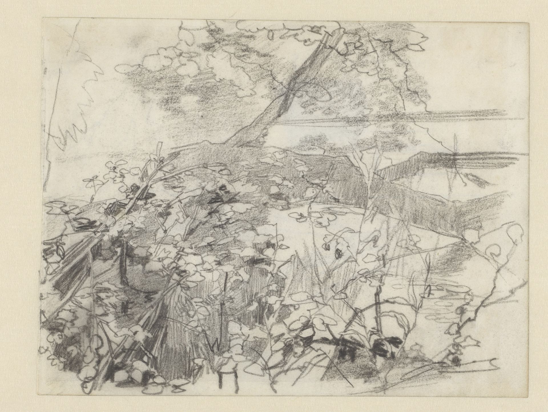 Landschap met een omgevallen boom by Matthijs Maris