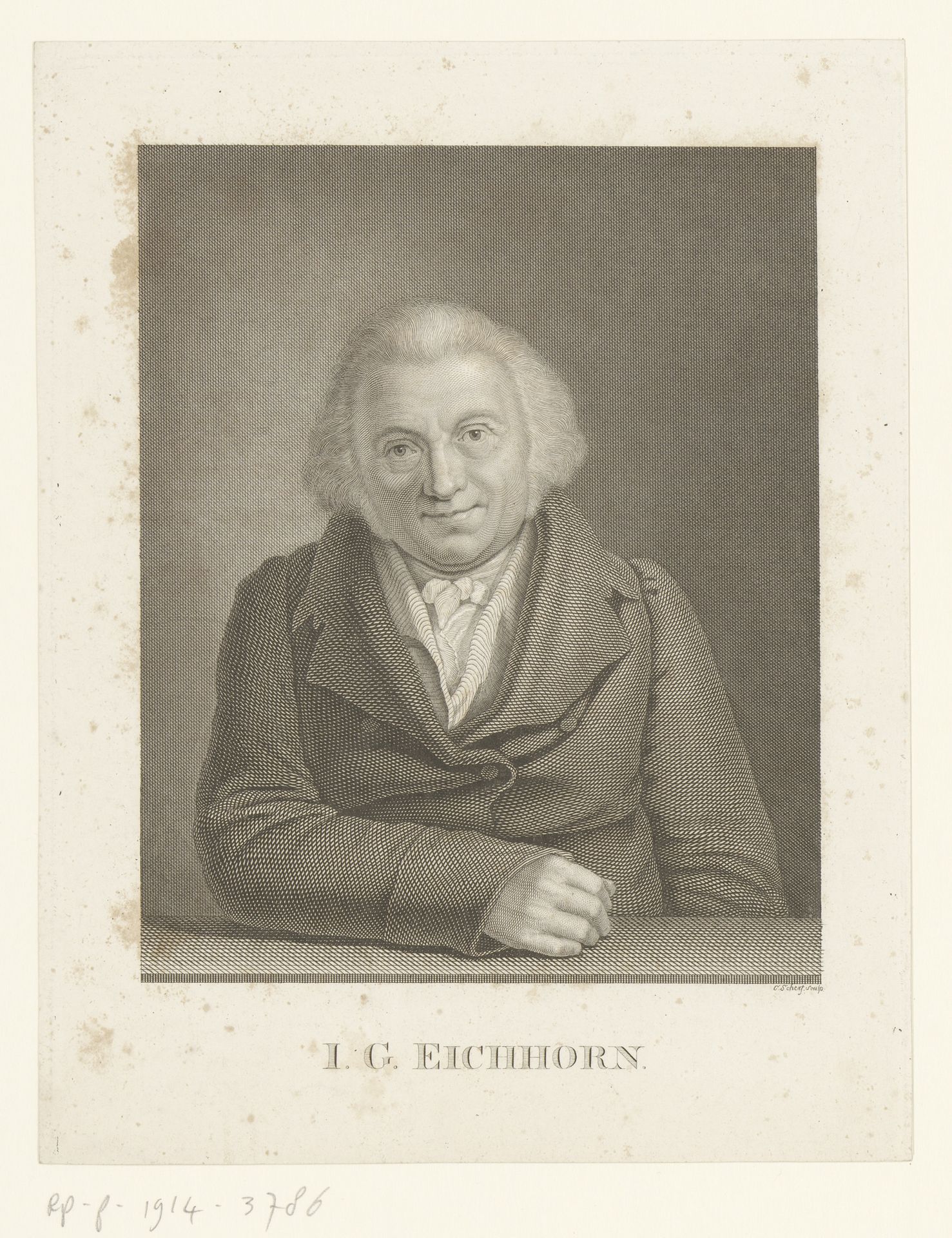 Portret van Johann Gottfried Eichhorn by Christian Gottlob Scherf