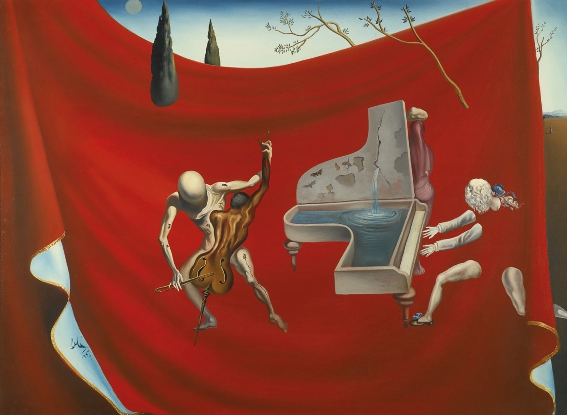 LA MUSIQUE or L’ORCHESTRE ROUGE or LES SEPT ARTS by Salvador Dalí