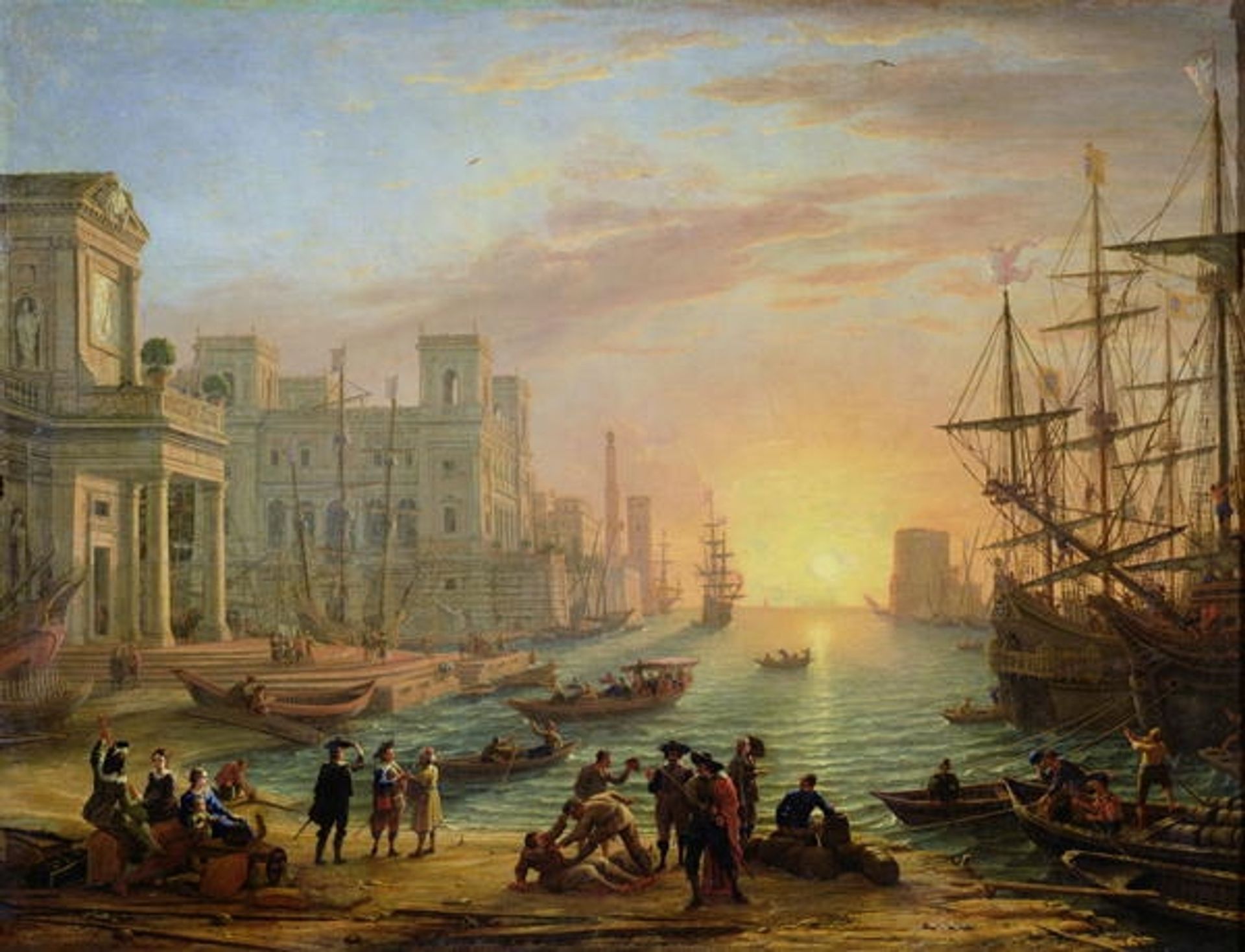 Seaport at Sunset by Claude Lorrain