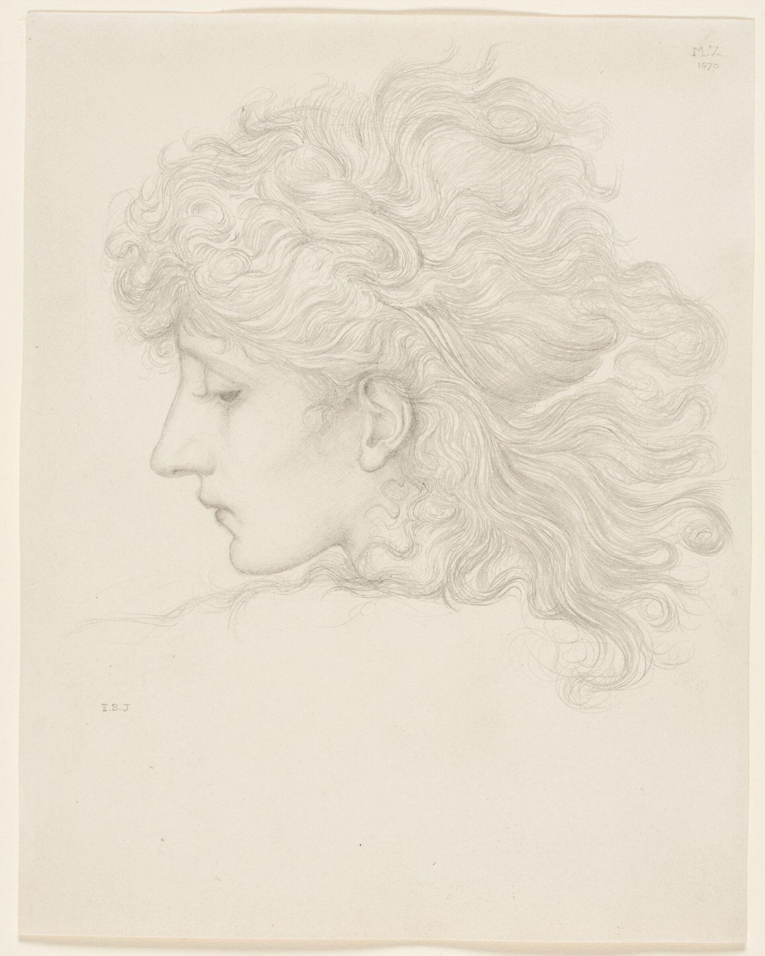 Head of a Young Woman, Profile by Edward Burne-Jones