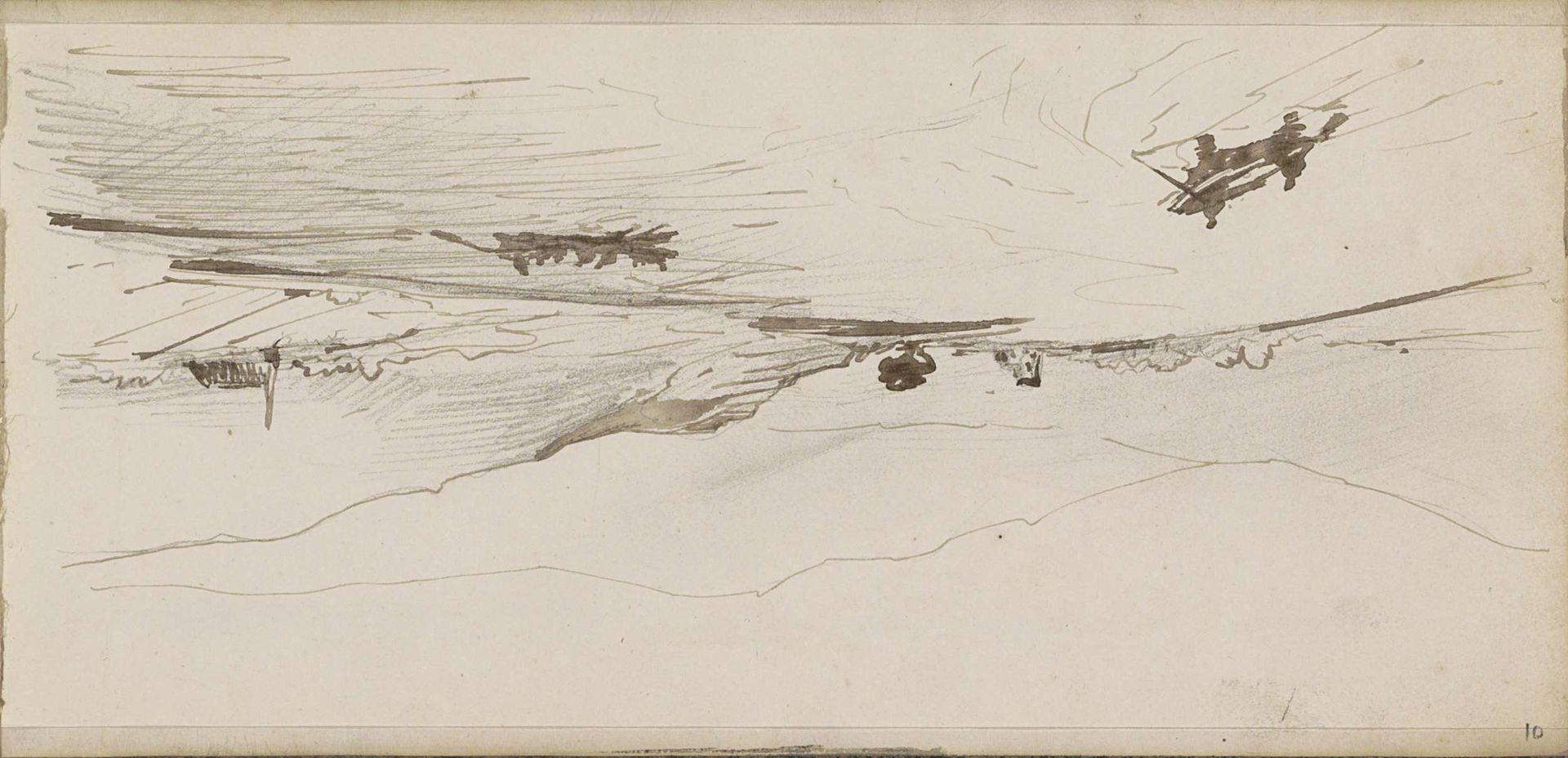 Berglandschap met roeiboten op een meer by Johannes Tavenraat