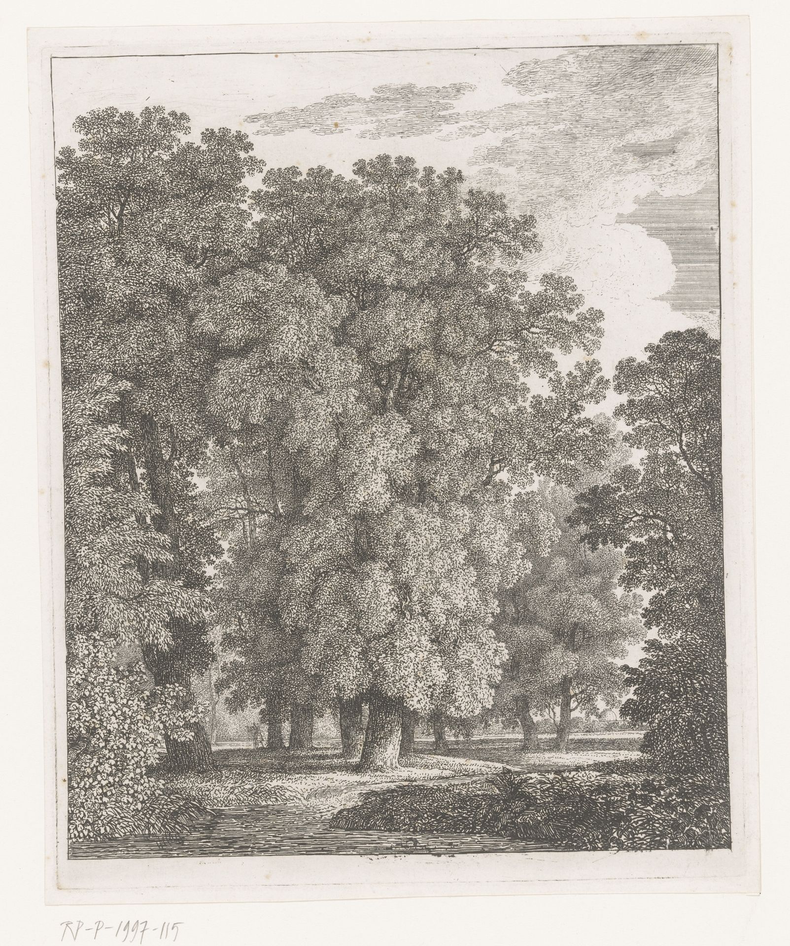 Bos met eikenbomen by Heinrich Theodor Wehle