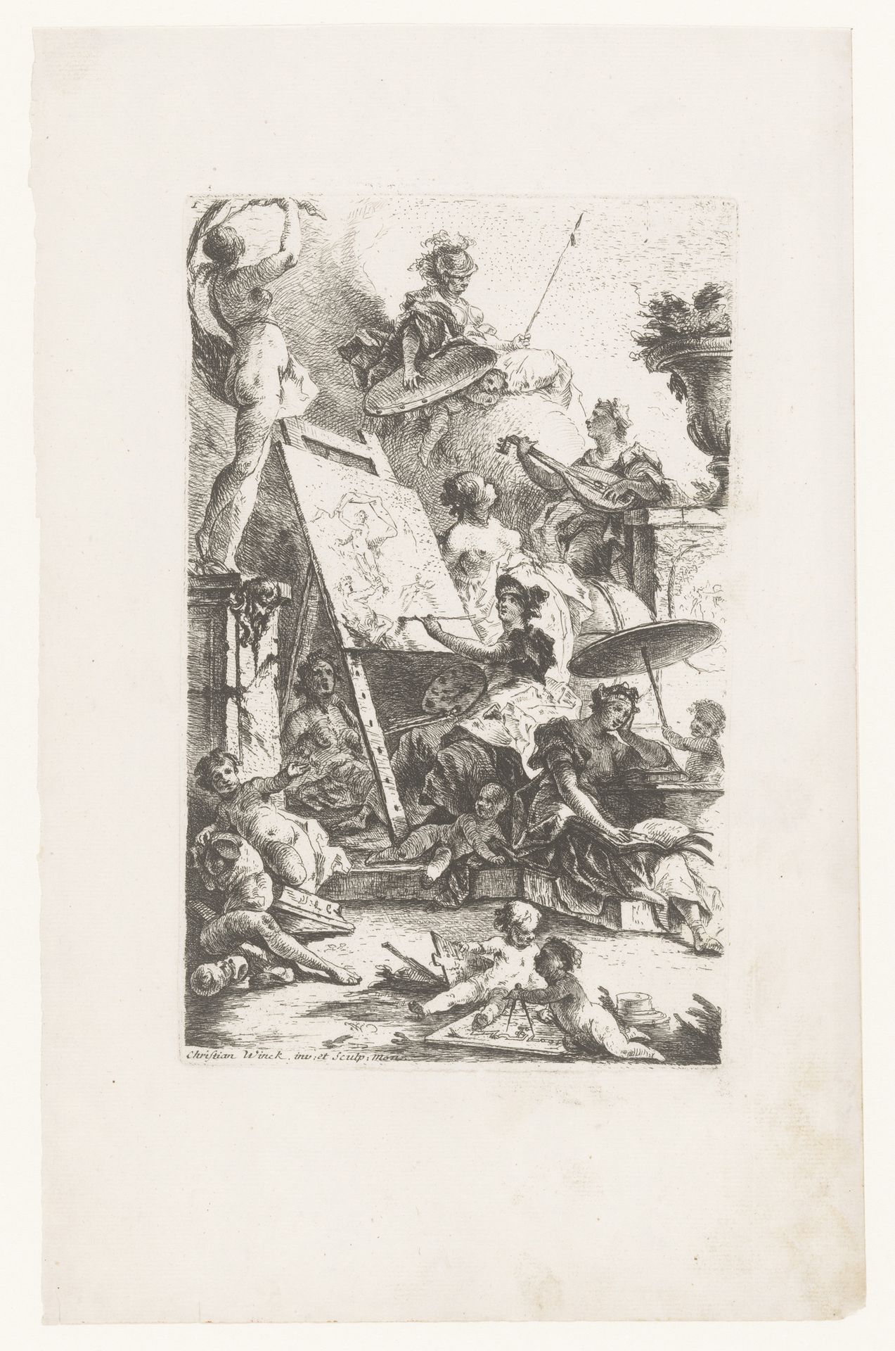 Allegorie op de schilderkunst by Thomas Christian Winck