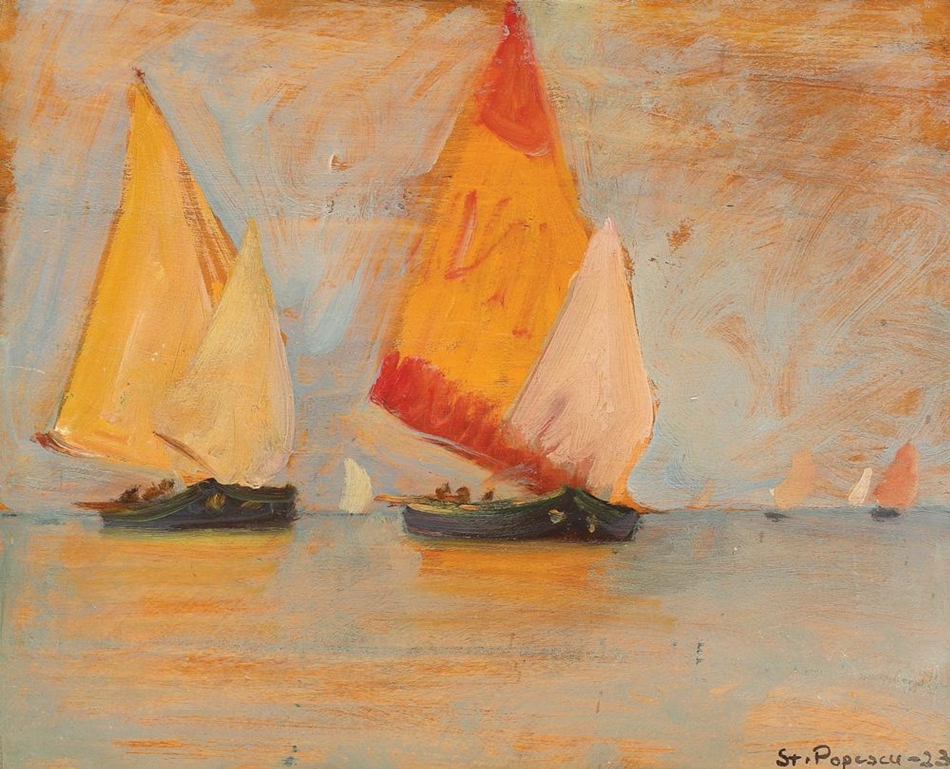 Yawls in the Lagoon by Stefan Popescu