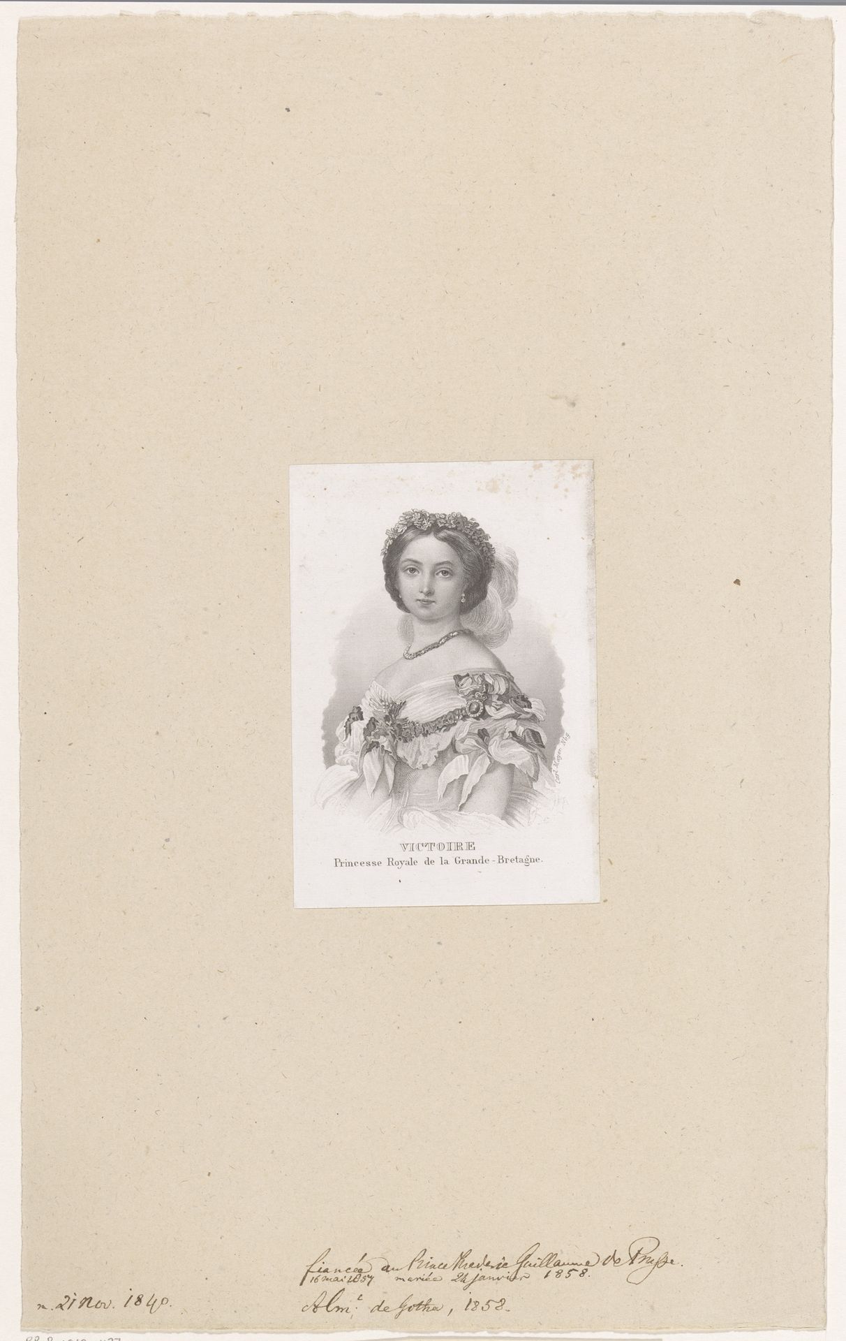 Portret van Victoria von Sachsen-Coburg-Gotha als Princess Royal by Carl Mayer