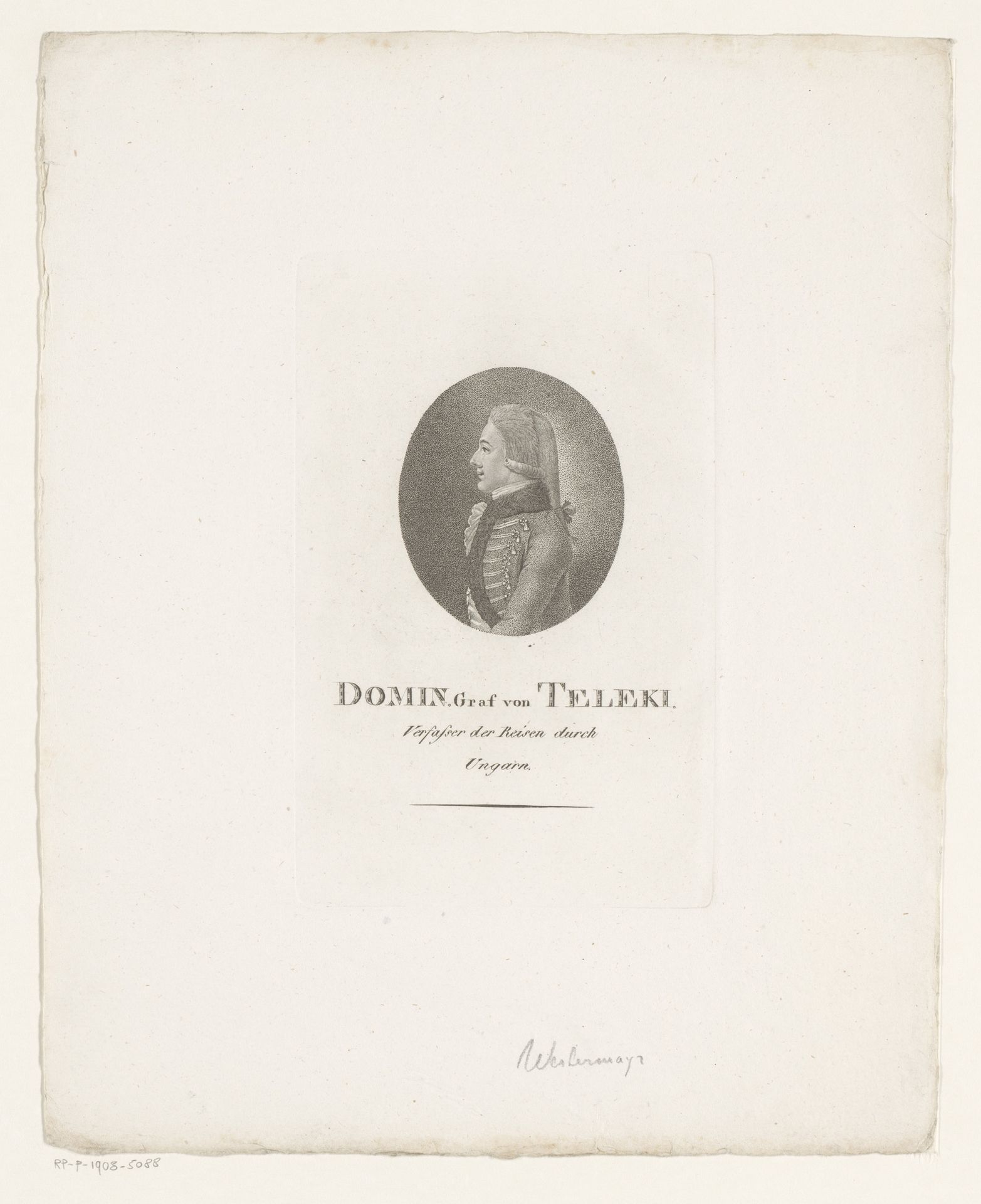 Portret van Domokos Teleki by Konrad Westermayr