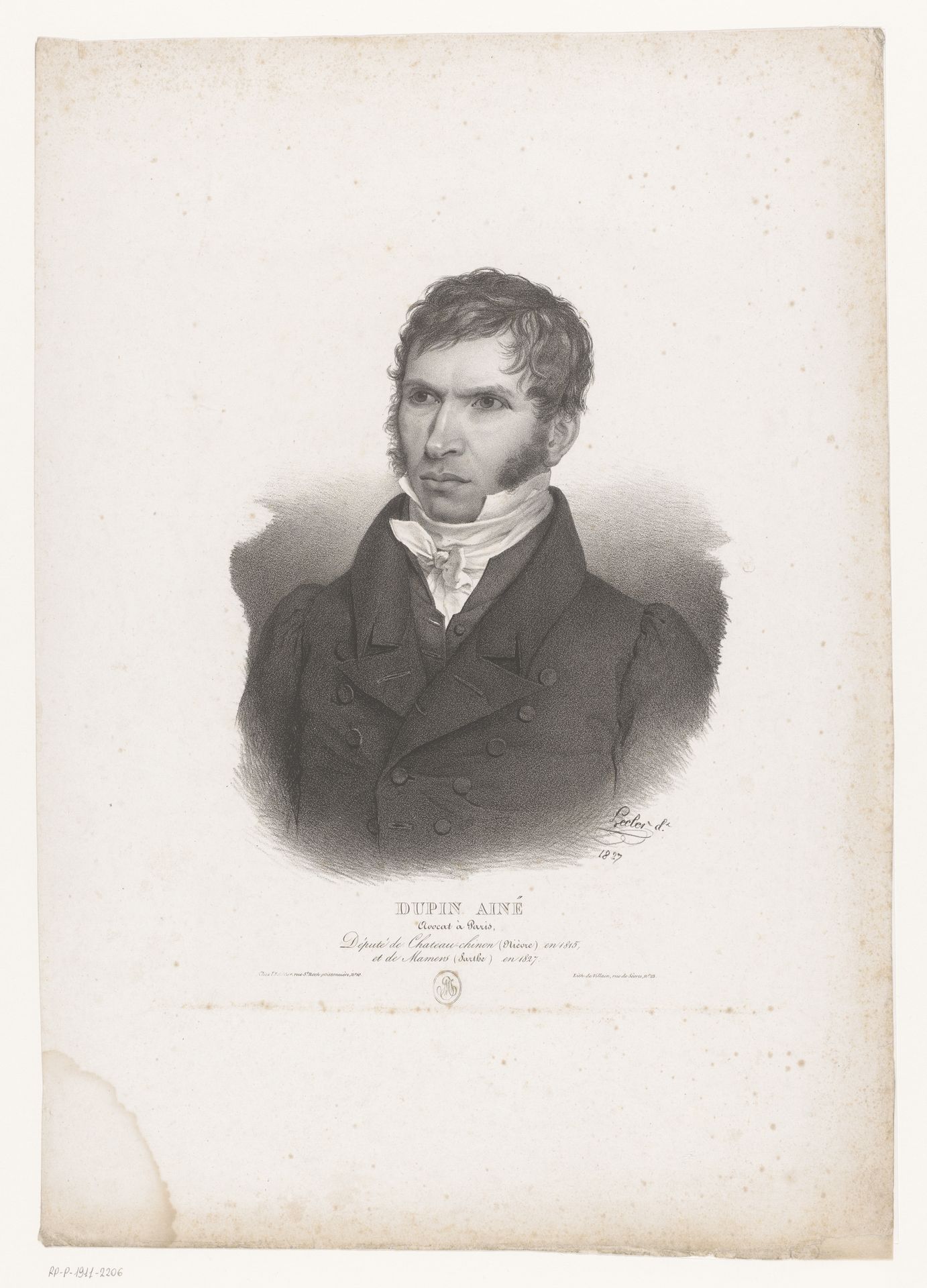 Portret van André Dupin by Auguste Toussaint Lecler