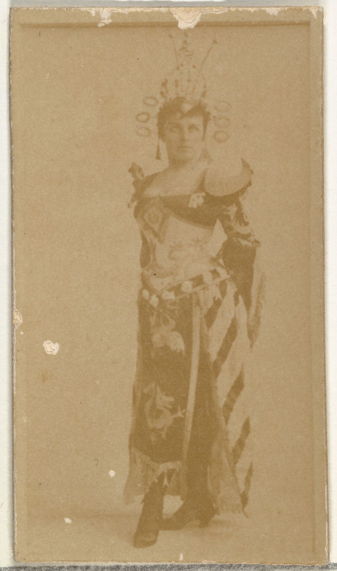 [Actress wearing tall headpiece], from the Actors and Actresses series (N145-8) issued by Duke Sons & Co. to promote Duke Cigarettes by W. Duke, Sons & Co.