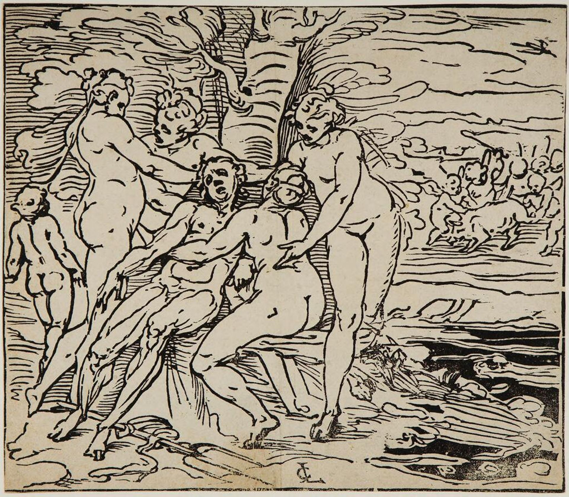 Venus and the Three Graces Mourning the Death of Adonis by Luca Cambiaso