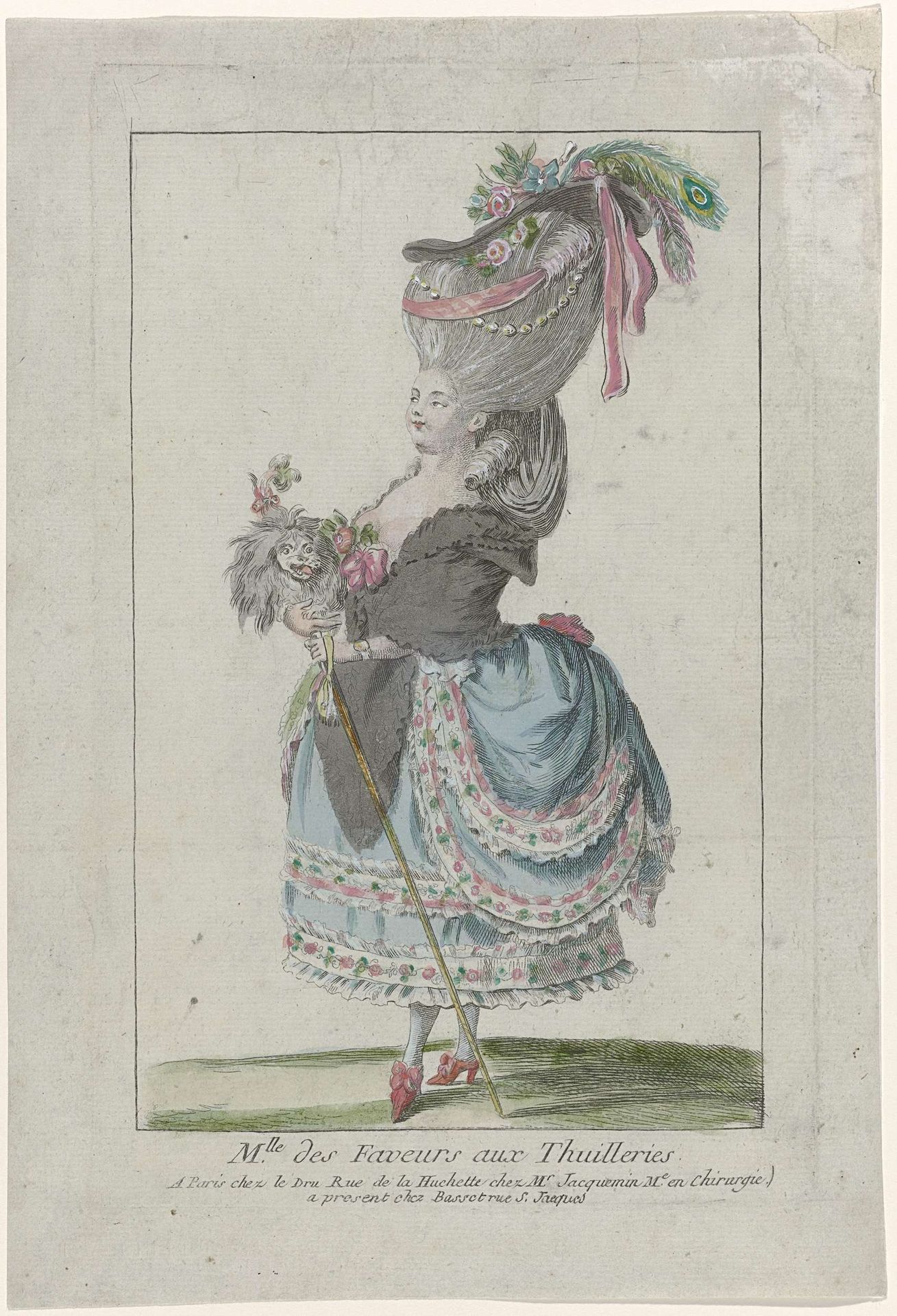 Suite consacrée aux élégantes et petits maîtres, 1778-1785, (13) : M.lle des Faveurs aux Thuilleries (...) by Anonymous