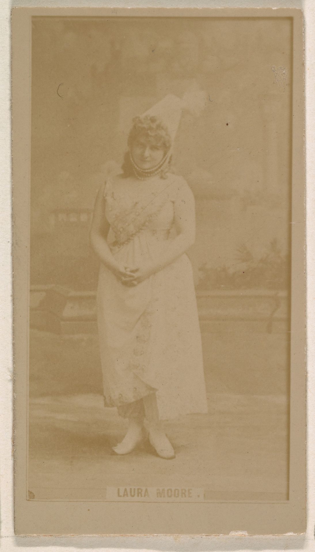 Laura Moore, from the Actresses series (N245) issued by Kinney Brothers to promote Sweet Caporal Cigarettes by Kinney Brothers Tobacco Company