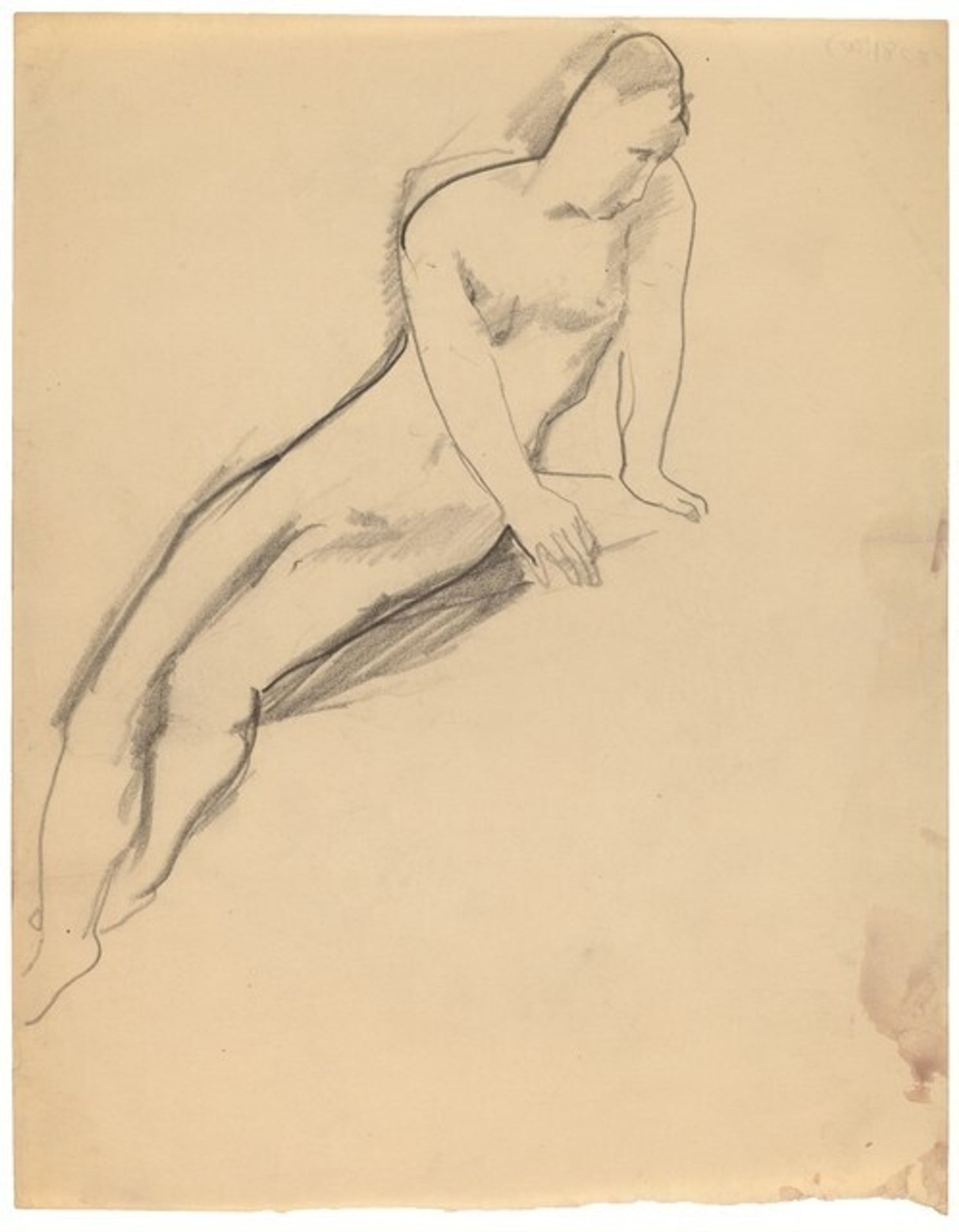 Seated Nude Leaning to the Right, Legs Crossed at Ankles by Mark Rothko