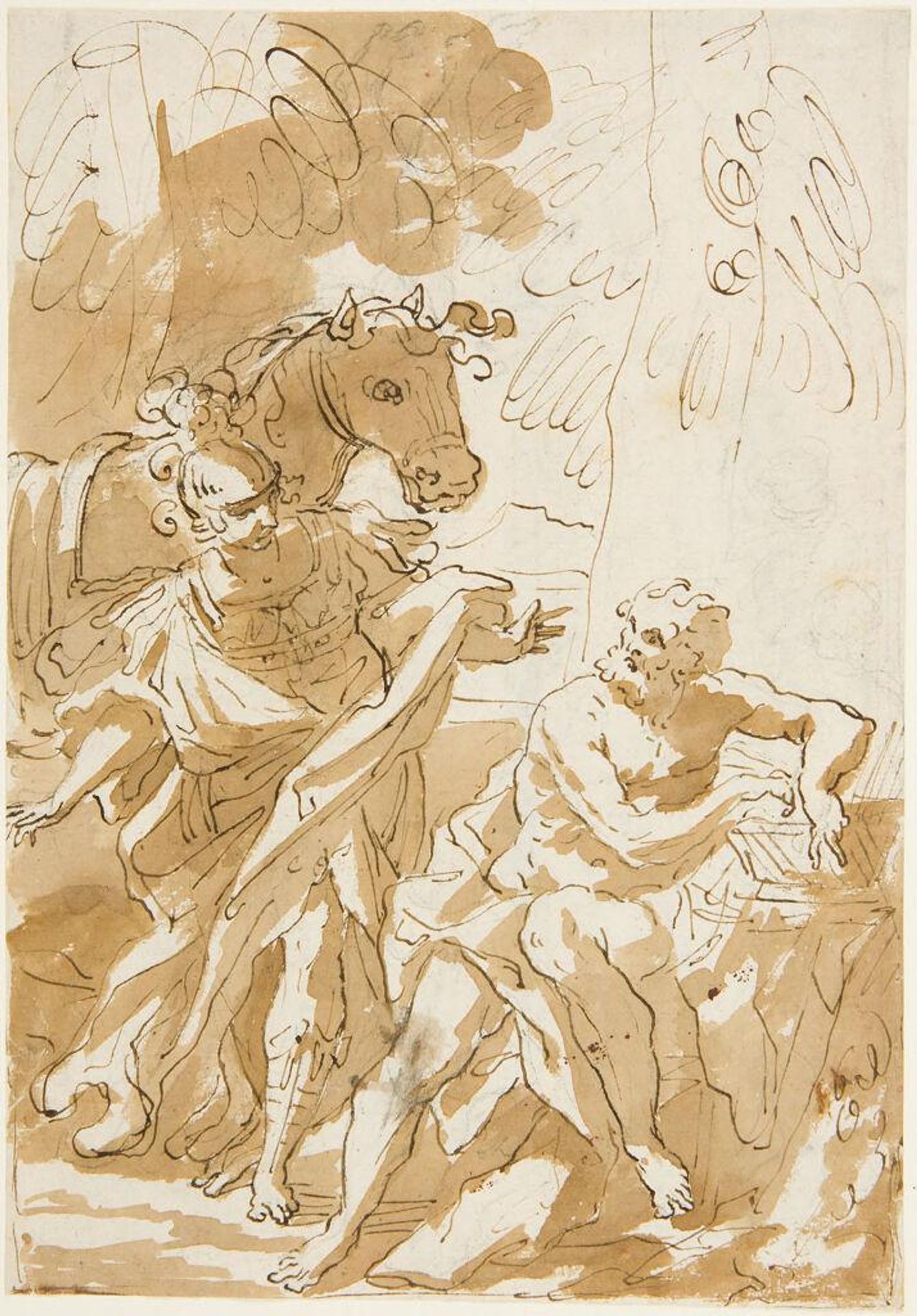 Diogenes and Alexander; verso: Caricatures of a Cat by Johann Heinrich Tischbein the Elder