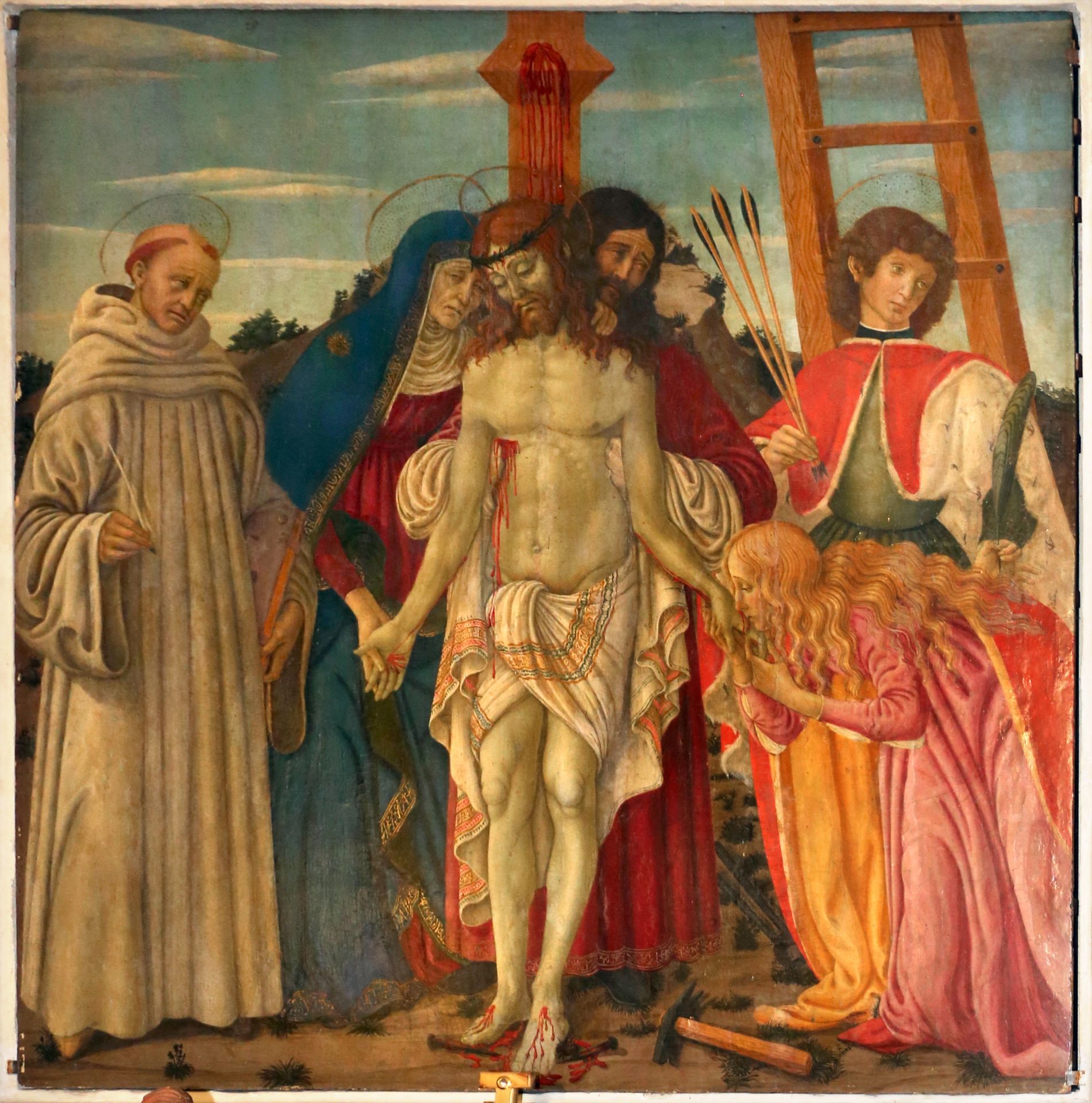 Deposizione con santi by Francesco Botticini