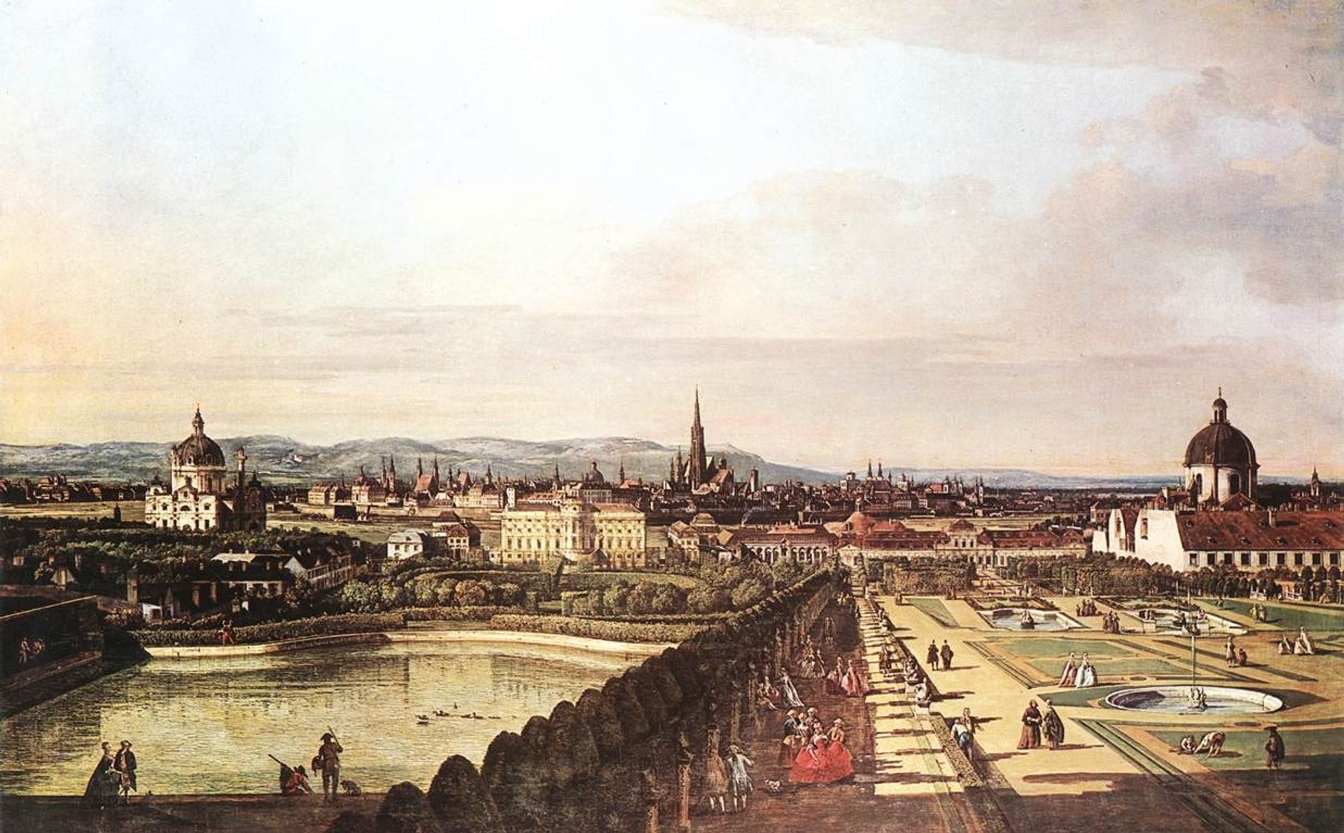 The Belvedere from Gesehen, Vienna by Bernardo Bellotto