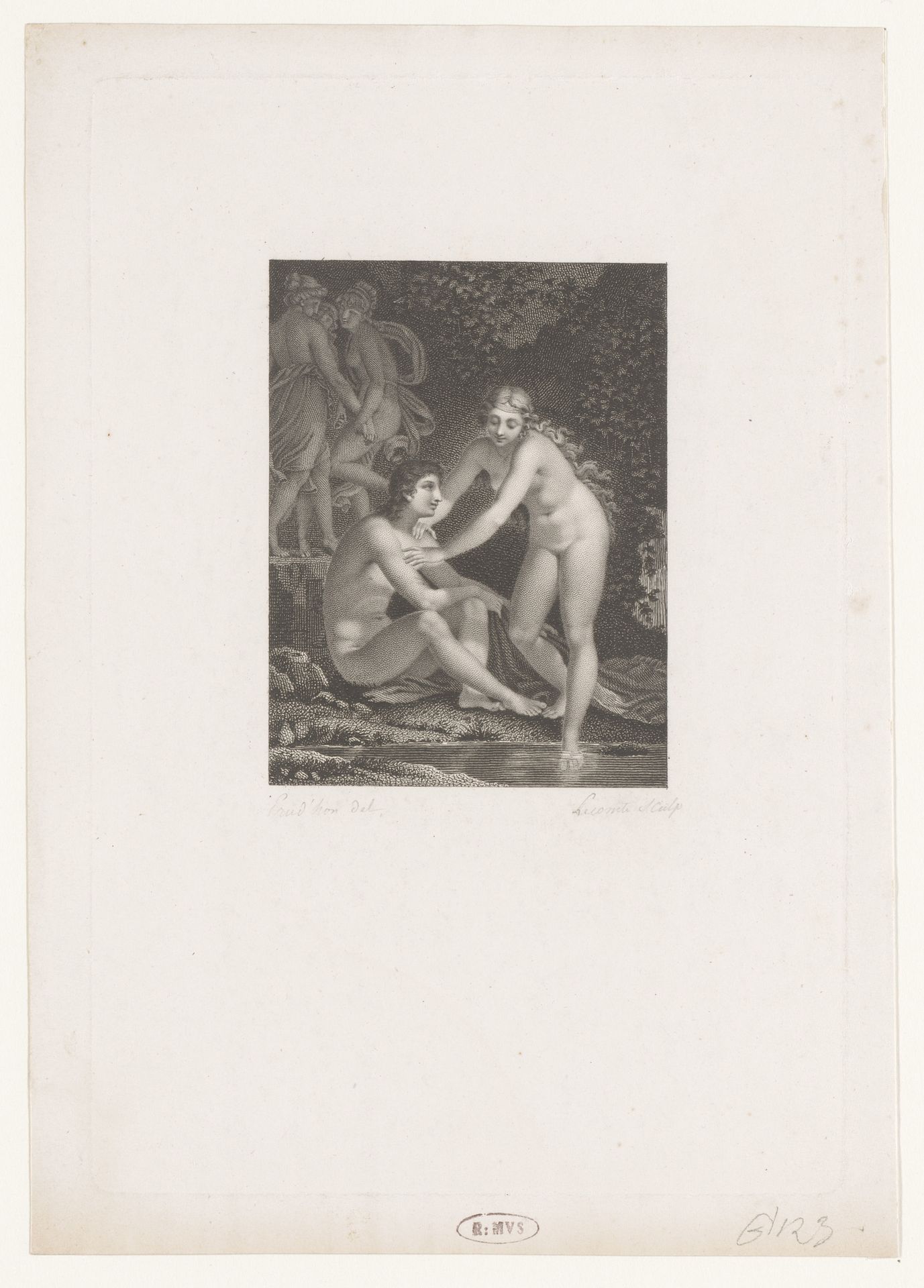 Daphnis en Chloë badend by Hyacinthe-Louis-Victor-Jean-Baptiste Aubry-Lecomte