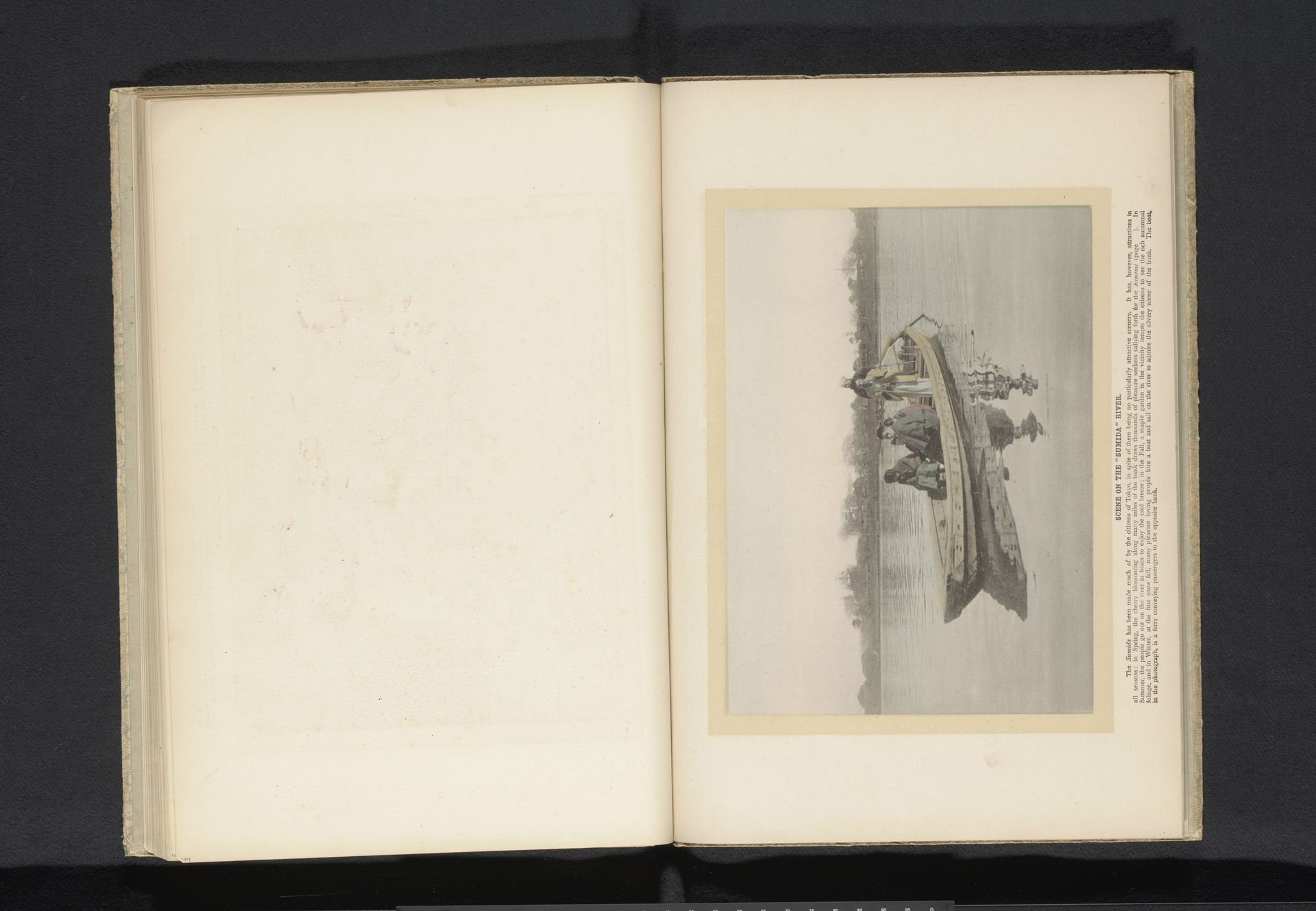 Zes mensen in een boot op de Sumida rivier by Anonymous