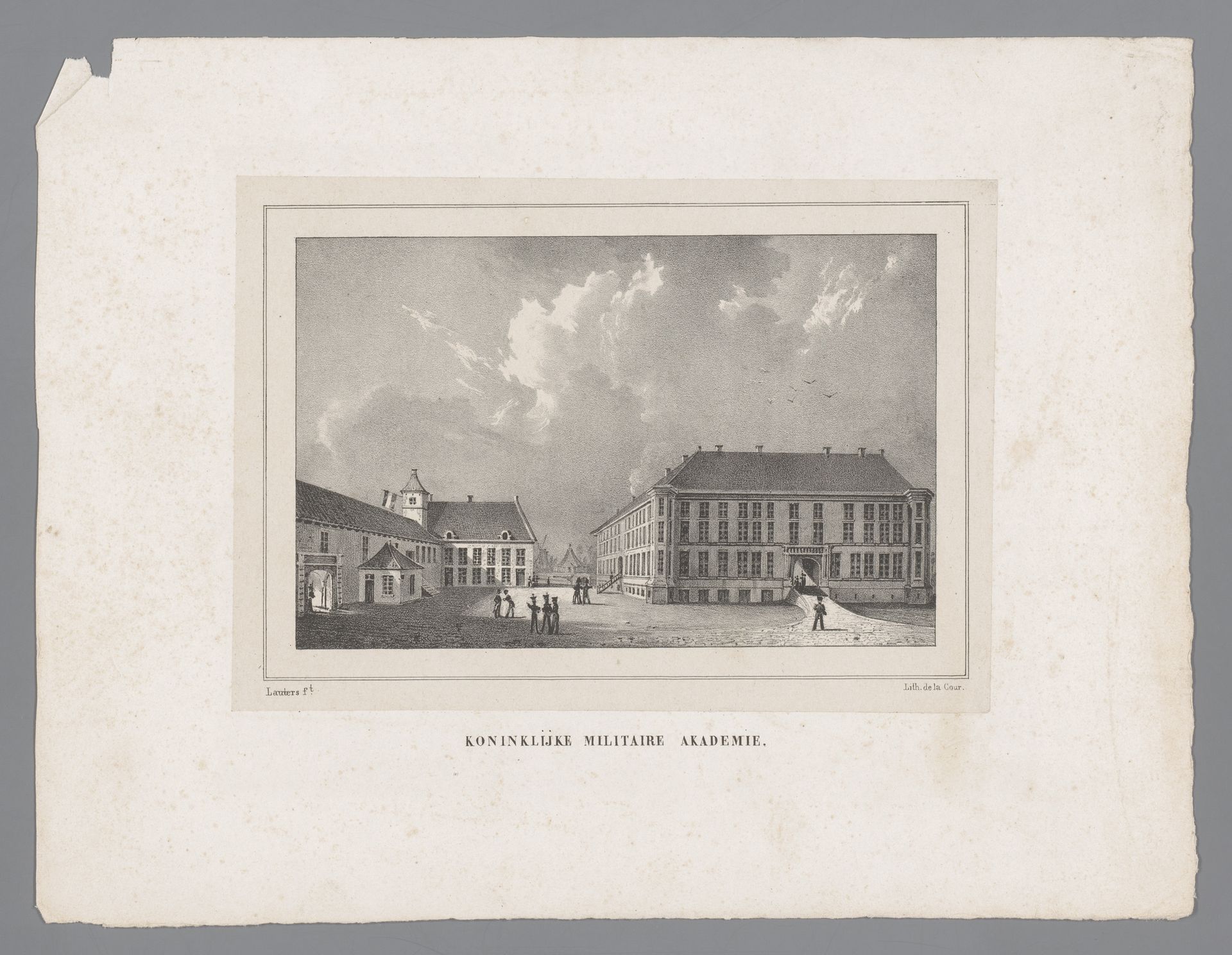 Gezicht op de Koninklijke Militaire Academie in Breda by Paulus Lauters