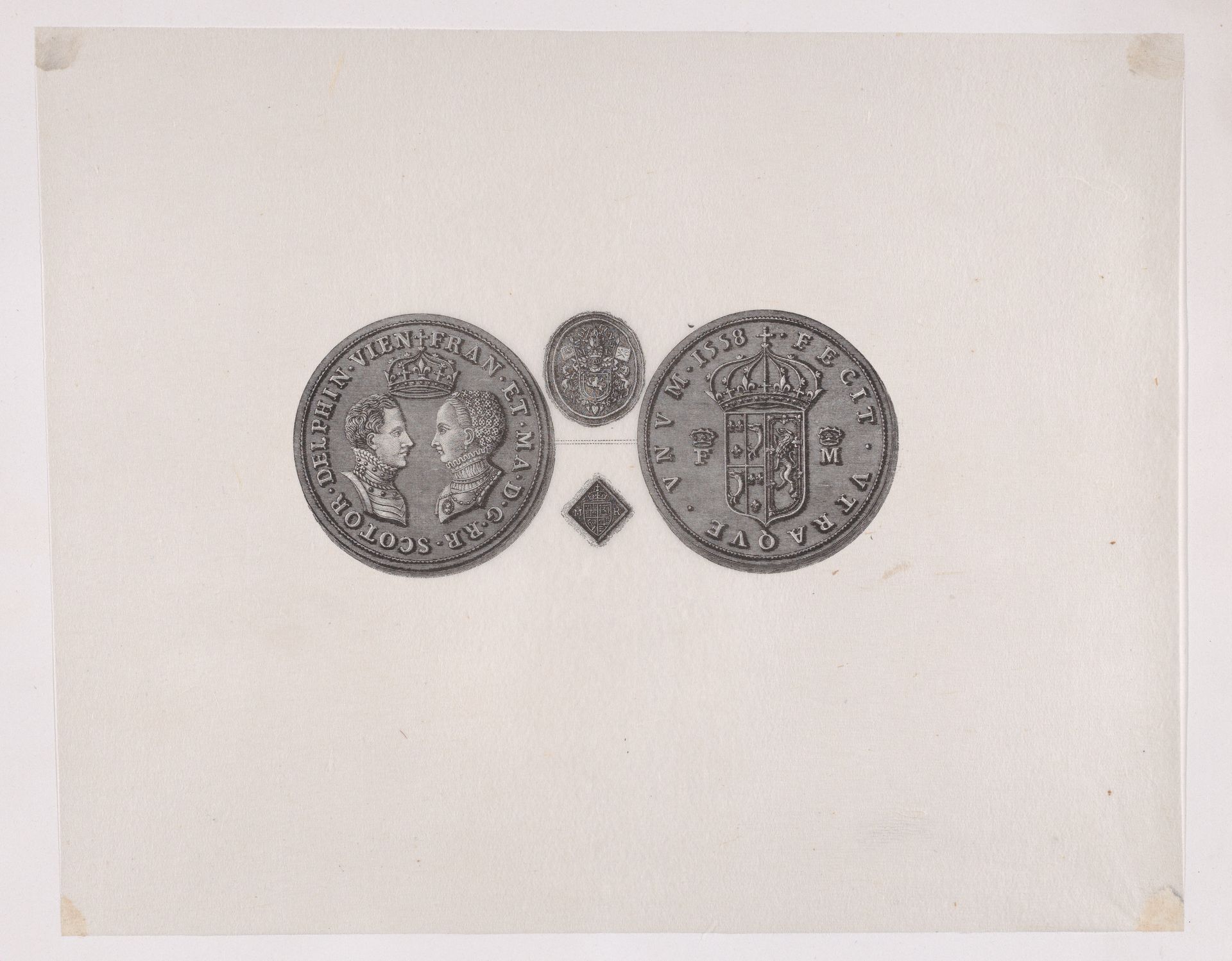Medal commemorating the marriage of Mary, Queen of Scots to the Dauphin Francis of France, with Mary's privy seal and signet ring by John West