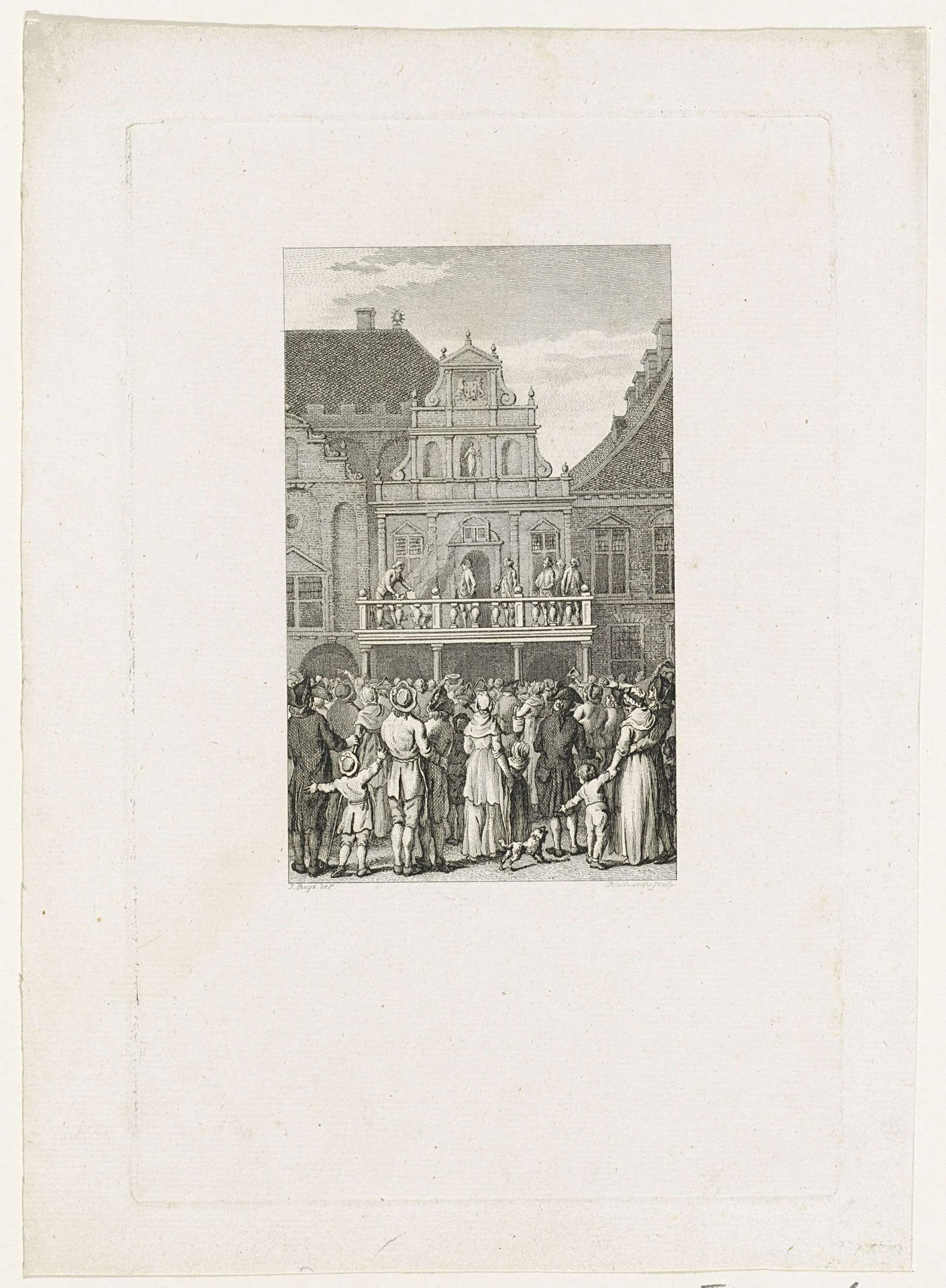 Verbranding van een pamflet te Haarlem, 1790 by Reinier Vinkeles
