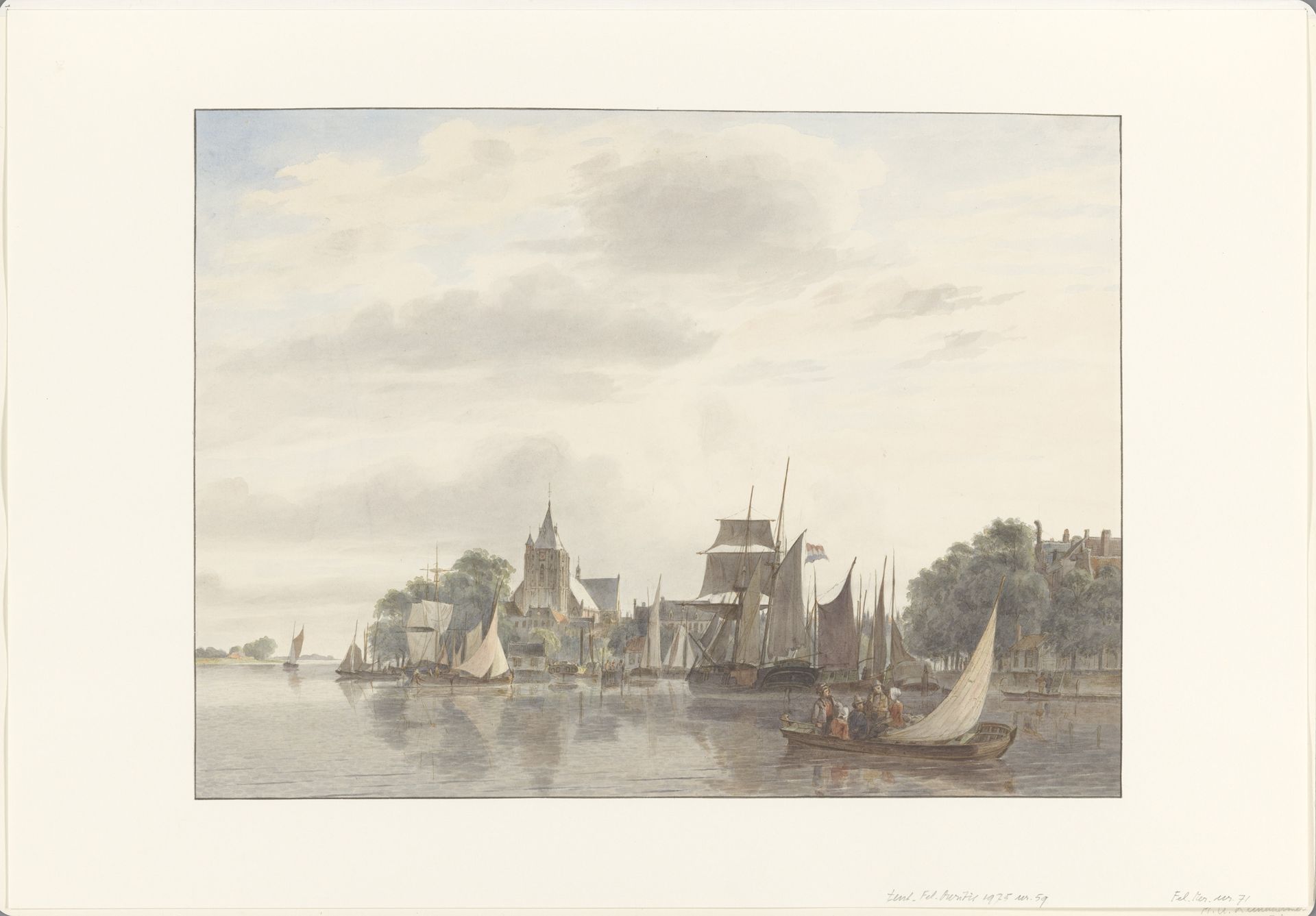 Stad aan het water by Hendrik Abraham Klinkhamer
