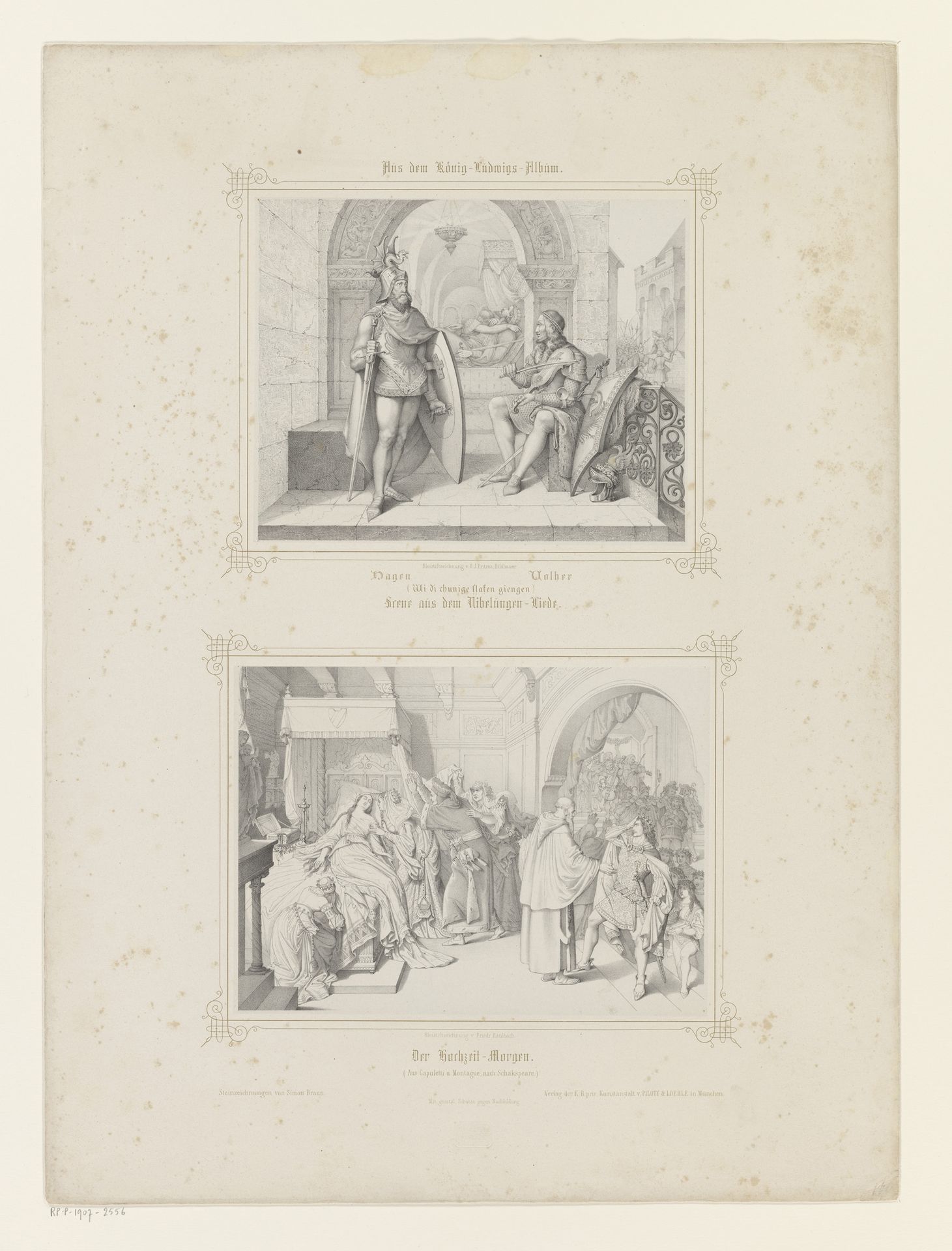 Twee hoofse voorstellingen met ridder en jonkvrouw by Simon Braun