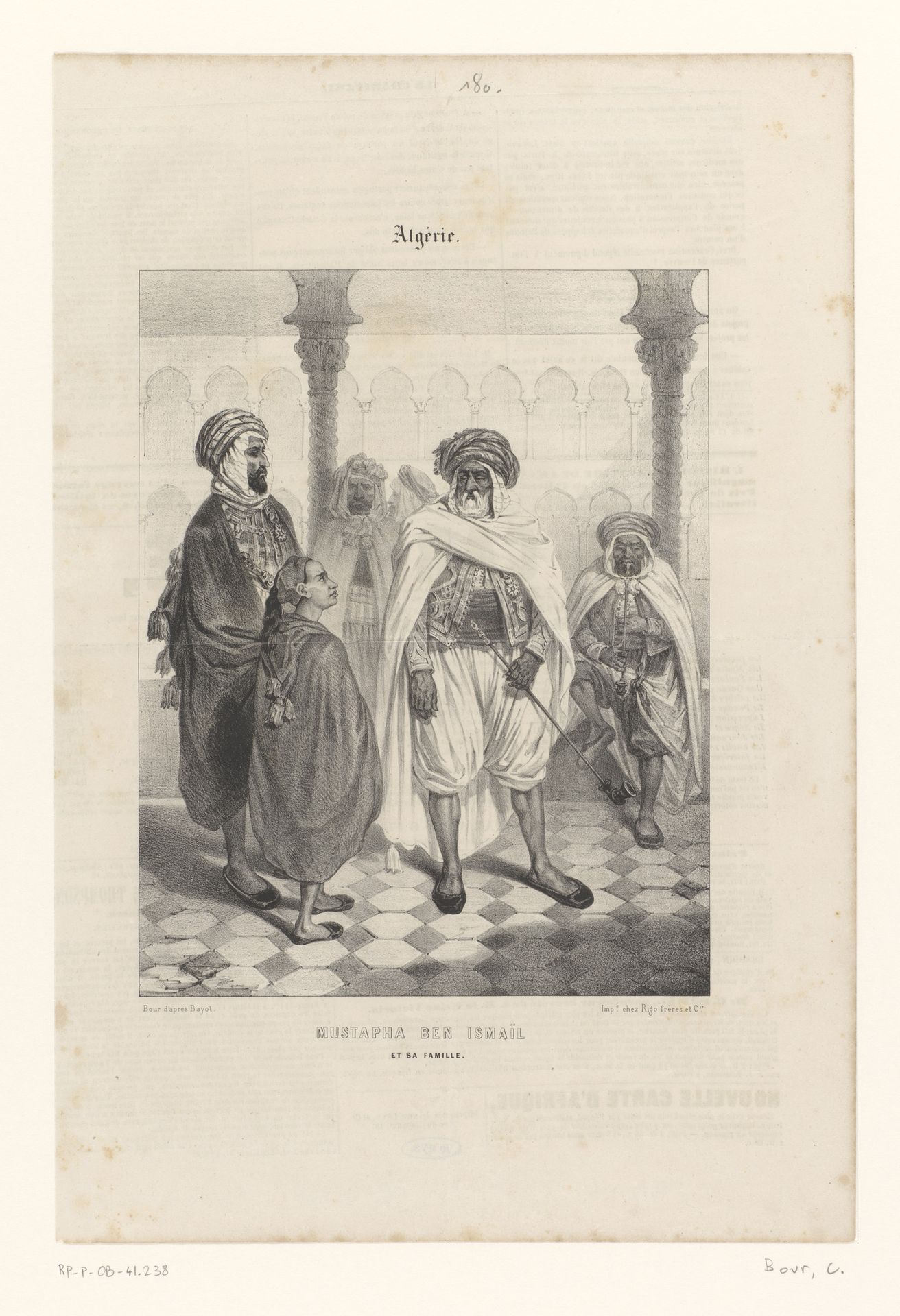 Portret van Mustapha Ben Ismaïl en zijn familie by Charles Bour