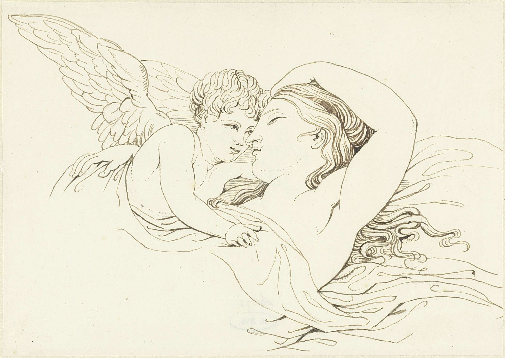 Liggende Venus met Cupido by David-Pierre Giottino Humbert de Superville