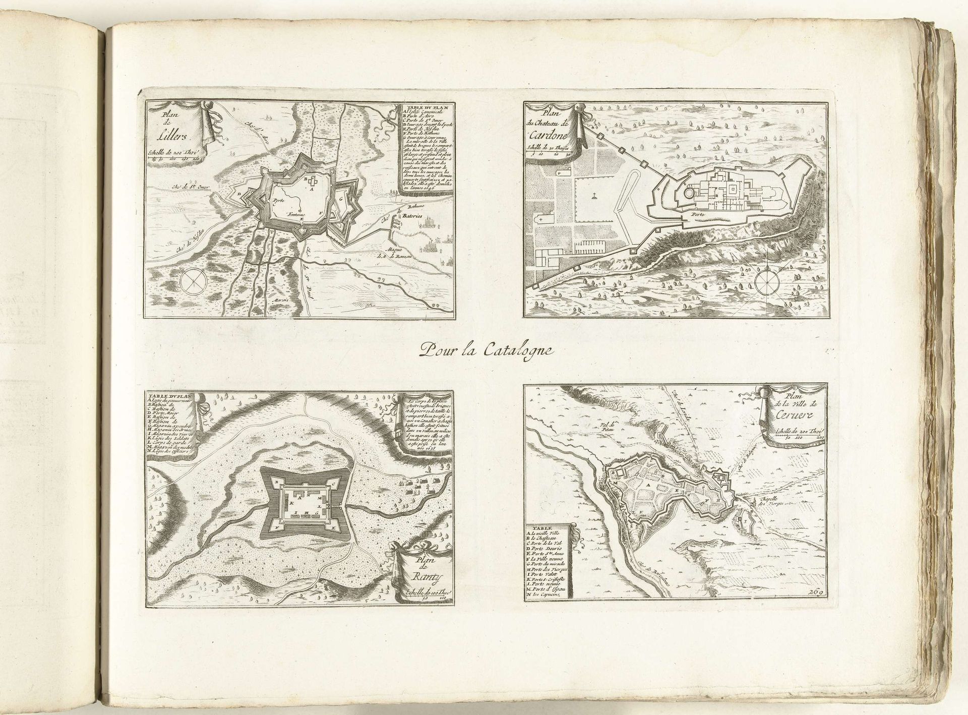 Plattegronden van Cardona en andere plaatsen in Catalonië, ca. 1702 by Anonymous