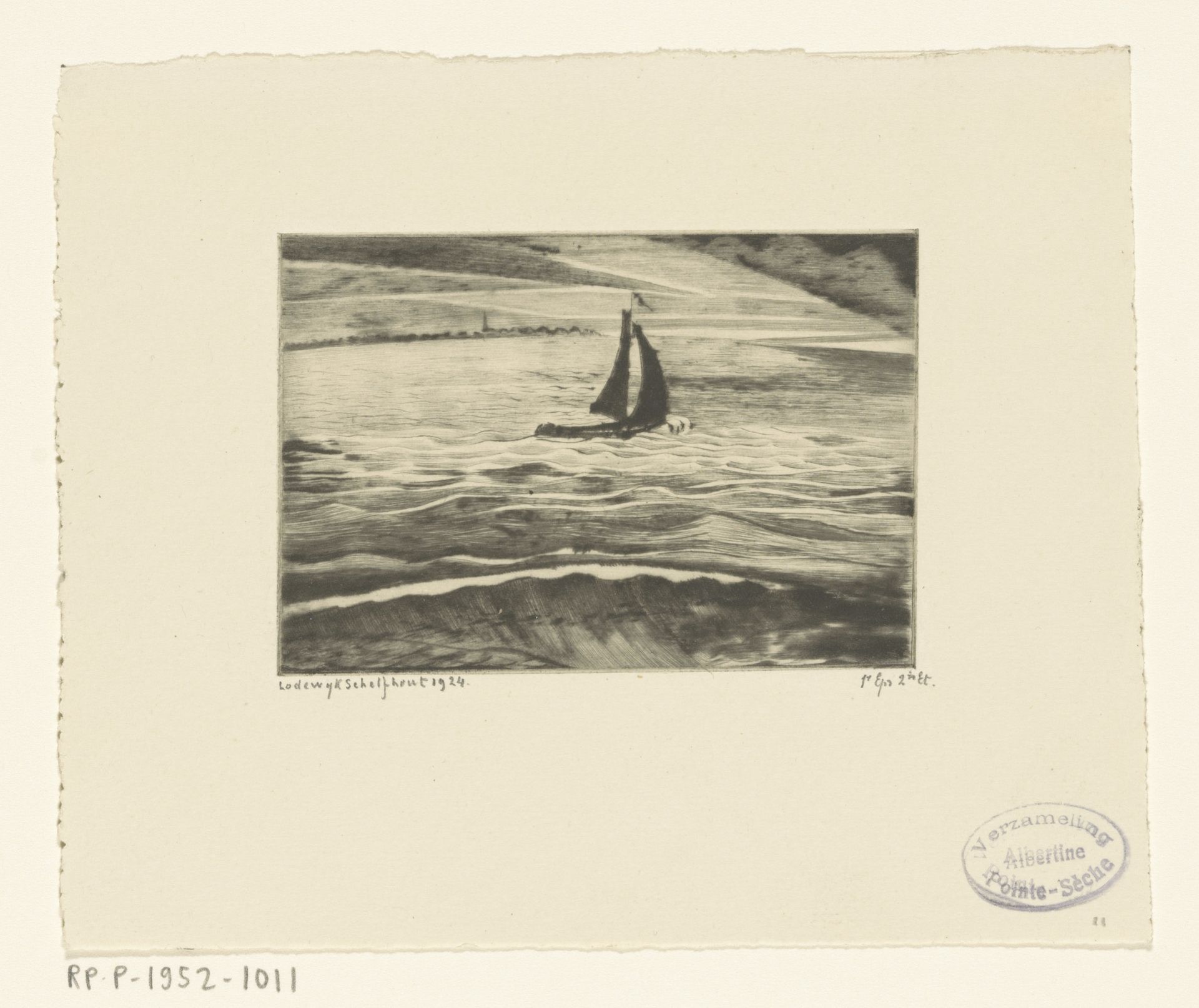 Zeilschip bij Marken by Lodewijk Schelfhout