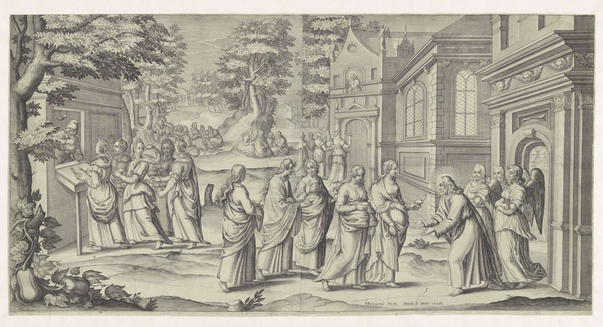Gelijkenis van de wijze en dwaze maagden by Egbert Van Panderen