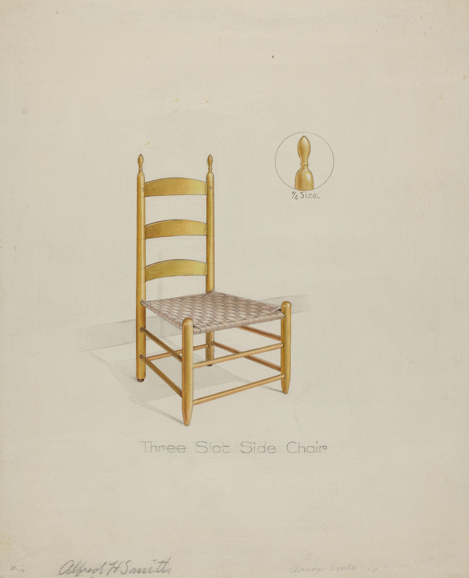 Shaker Three Slat Chair by Alfred H. Smith