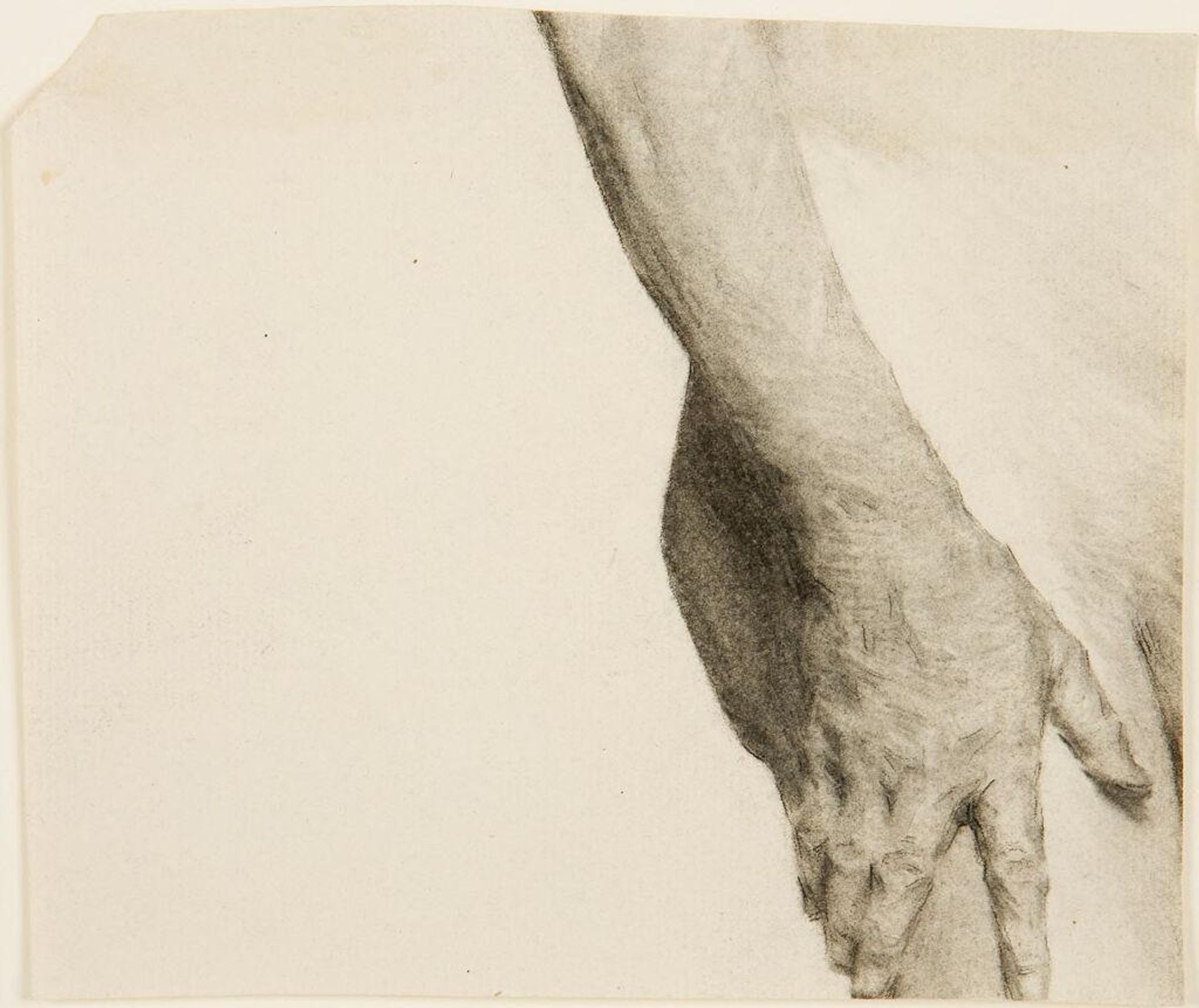 Study of a Hand on Thigh by Attributed to Thomas Cowperthwait Eakins