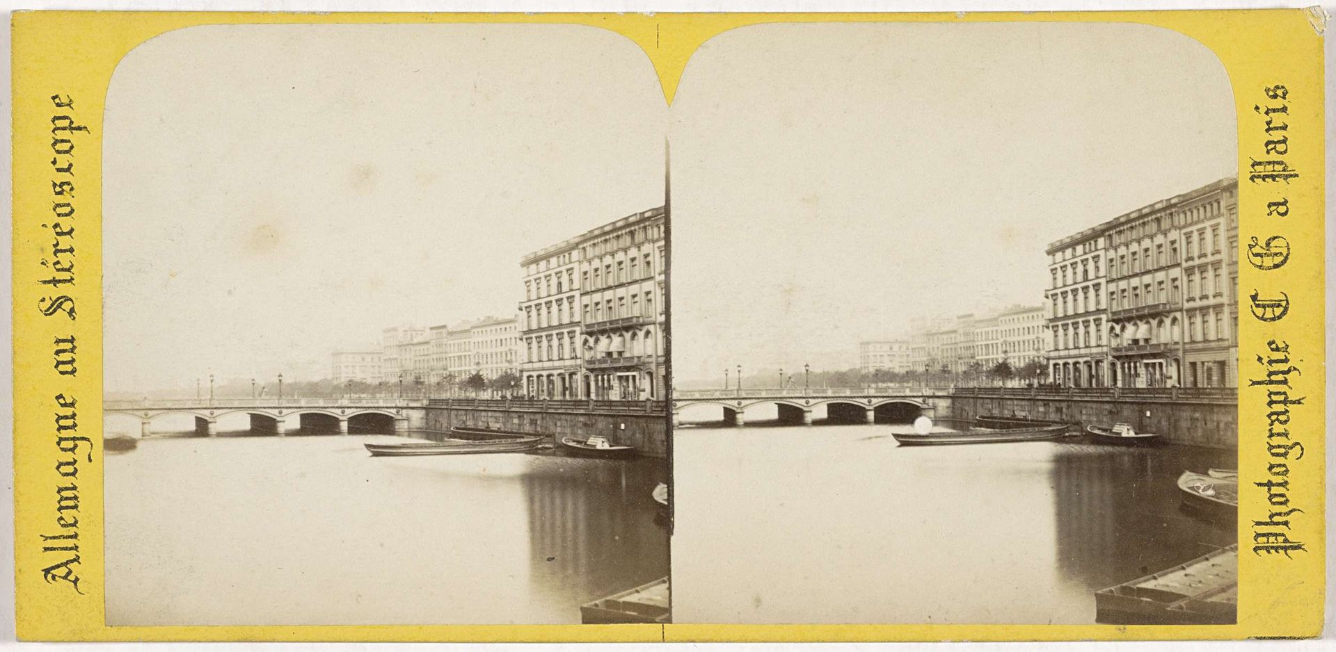 Gezicht op de Alster en de Reesendammbrücke in Hamburg, Duitsland by Charles Gaudin