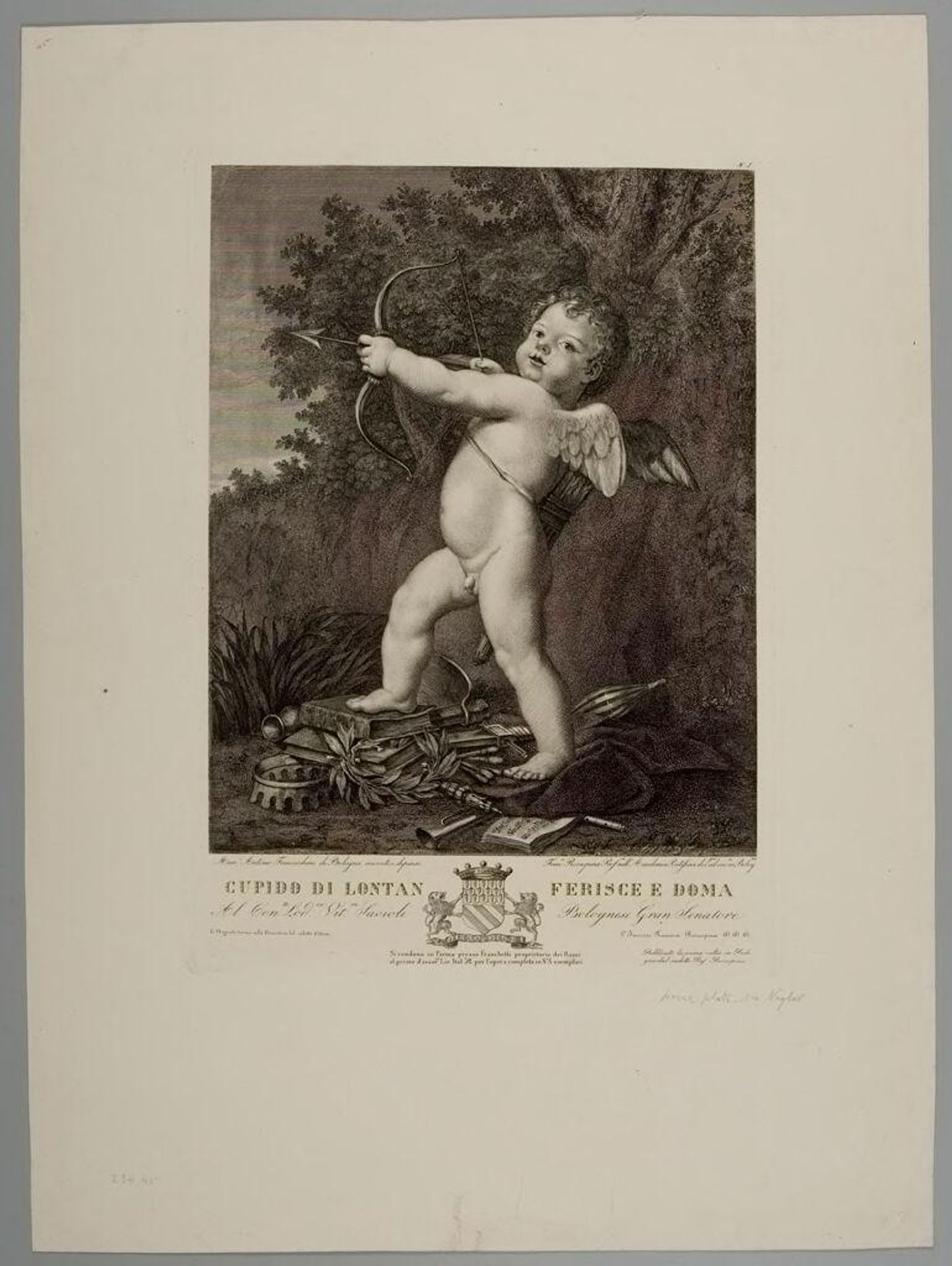 Cupid Drawing his Bow by Francesco Rosaspina