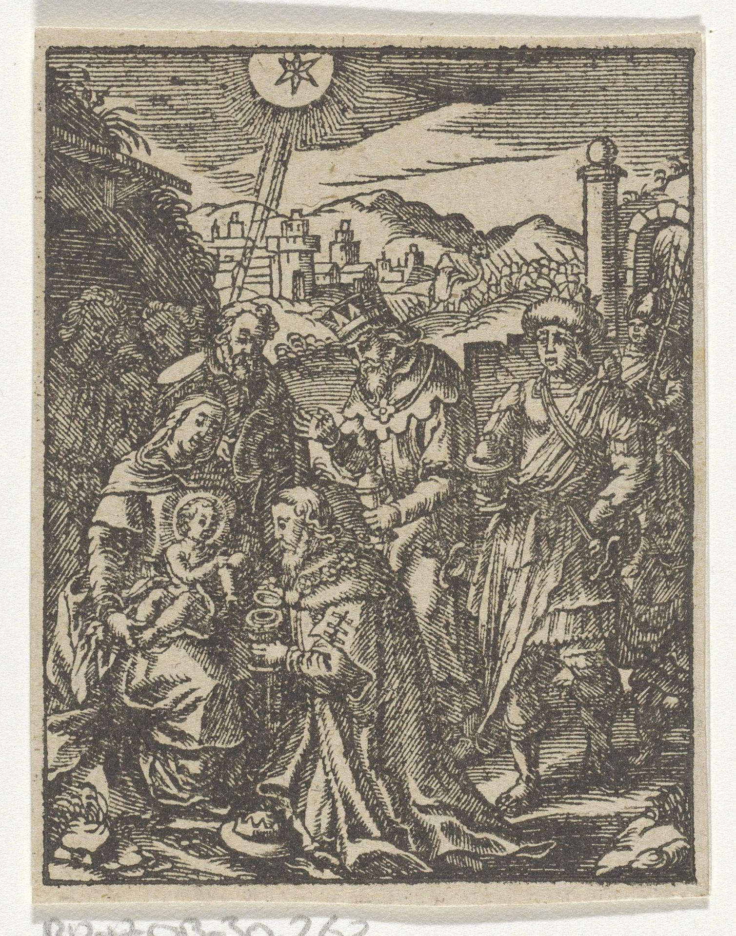 Aanbidding door de koningen by Christoffel van (II) Sichem