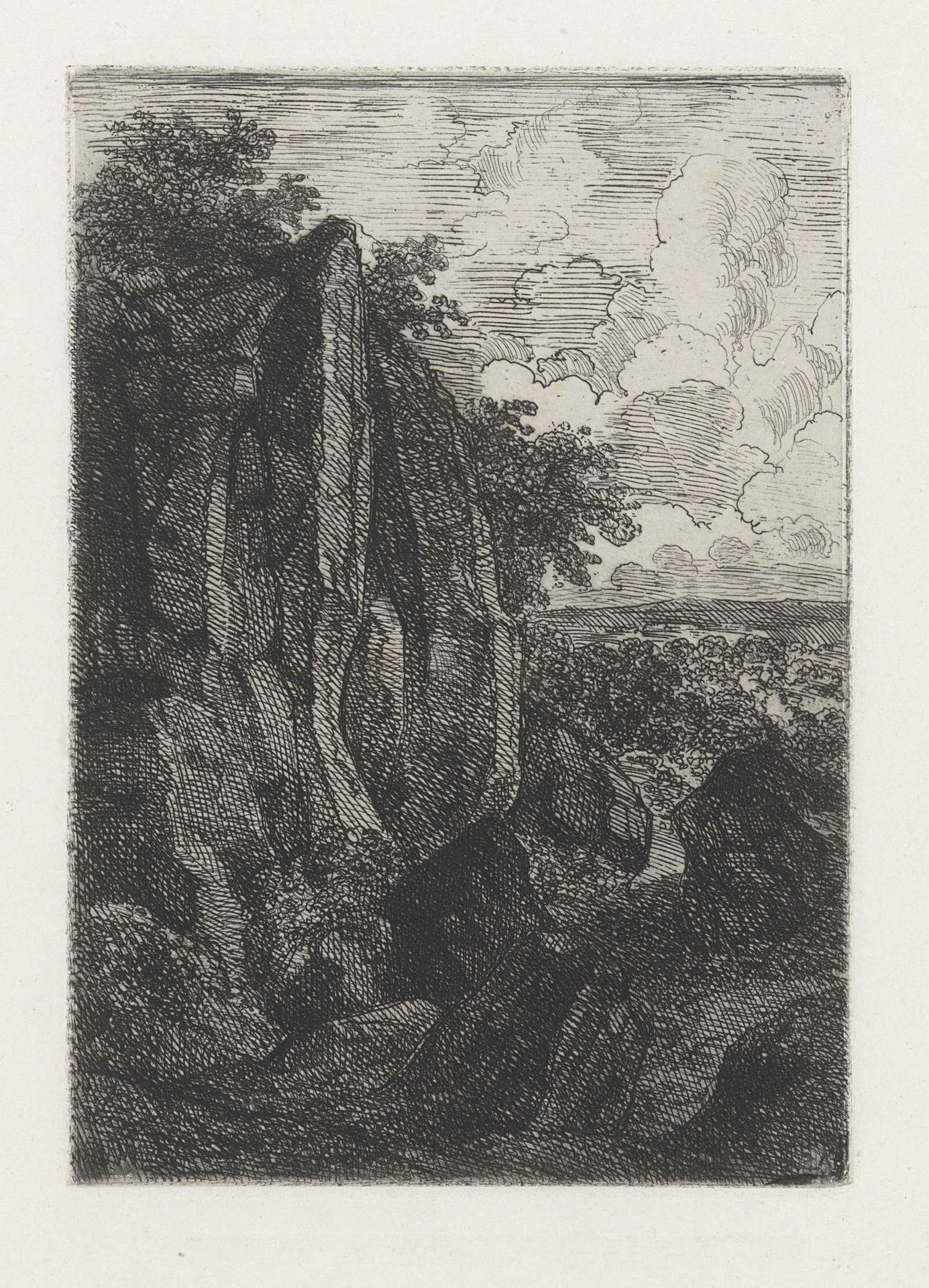 Gezicht vanaf de Sint Pietersberg op de oostelijke Maasvallei by Alexander Schaepkens