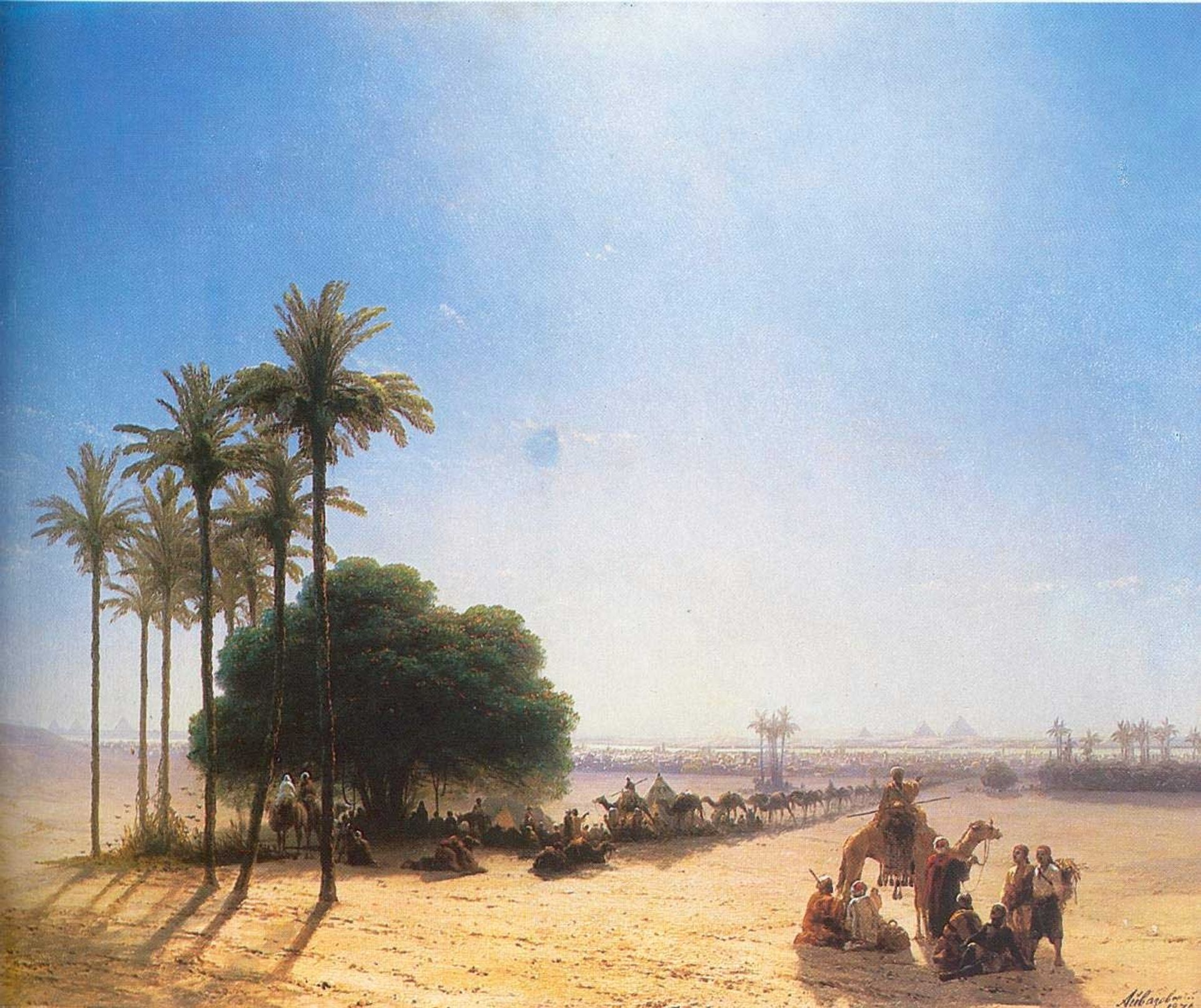 Caravan in the oasis. Egypt by Ivan Konstantinovich Aivazovsky
