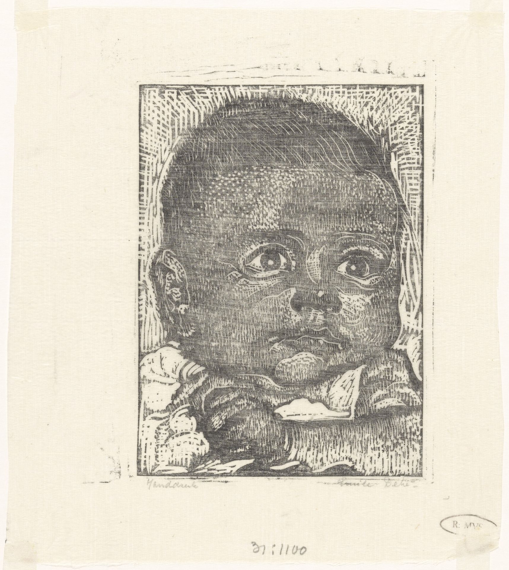 Portret van een onbekende baby by Emilius Wilhelmus Dehé