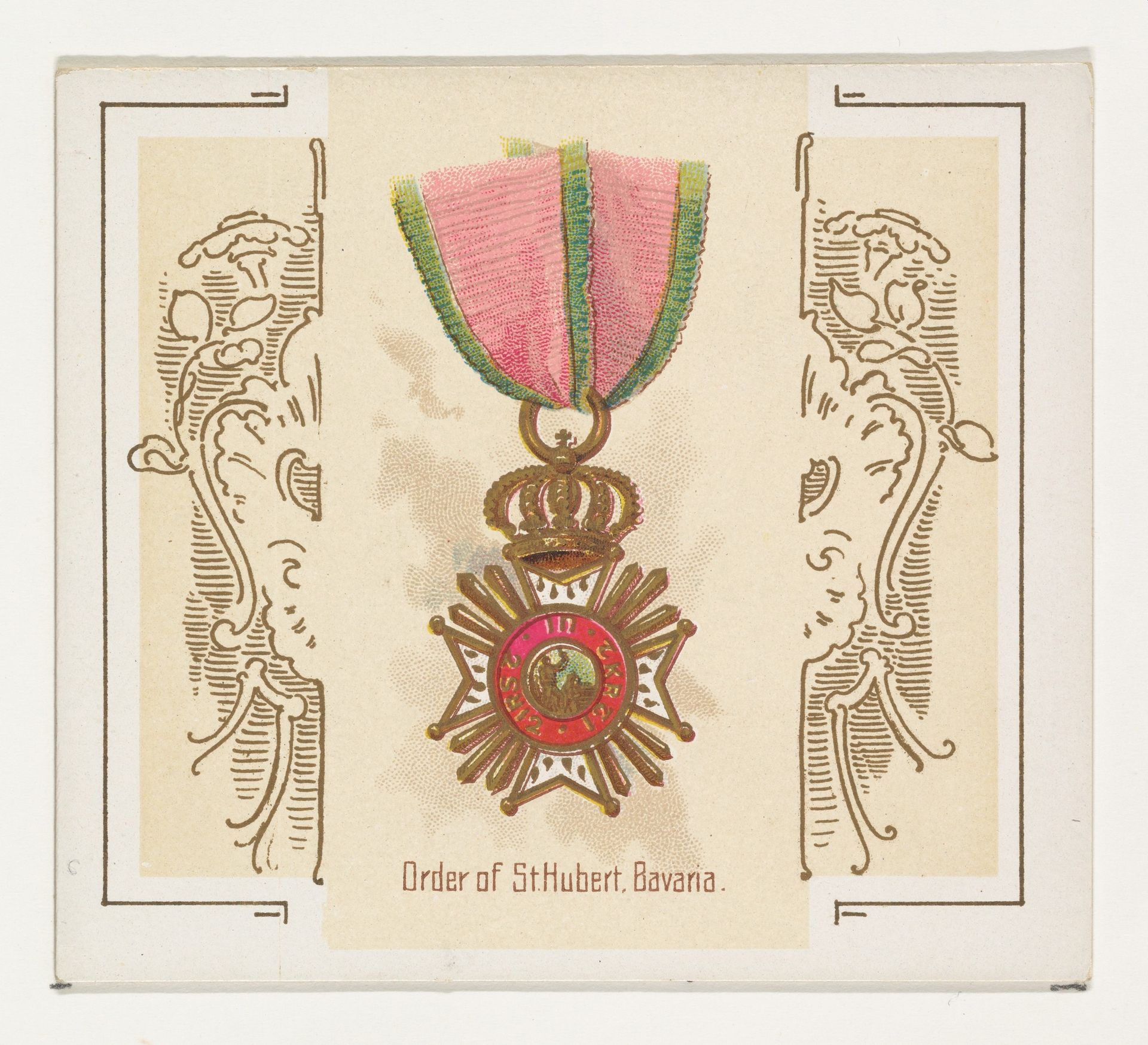 Order of Saint Hubert, Bavaria, from the World's Decorations series (N44) for Allen & Ginter Cigarettes by Allen & Ginter