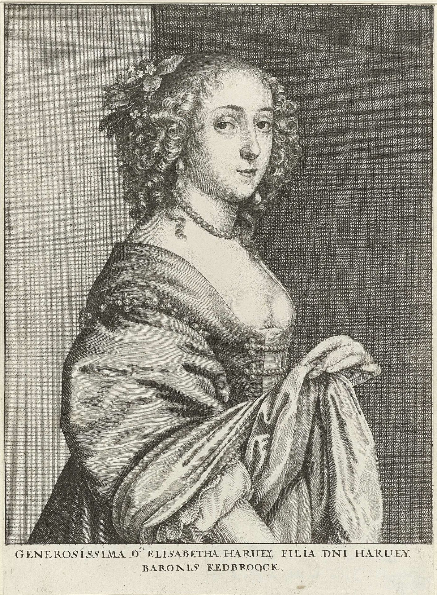 Portret van Lady Elisabeth Hervey by Wenceslaus Hollar