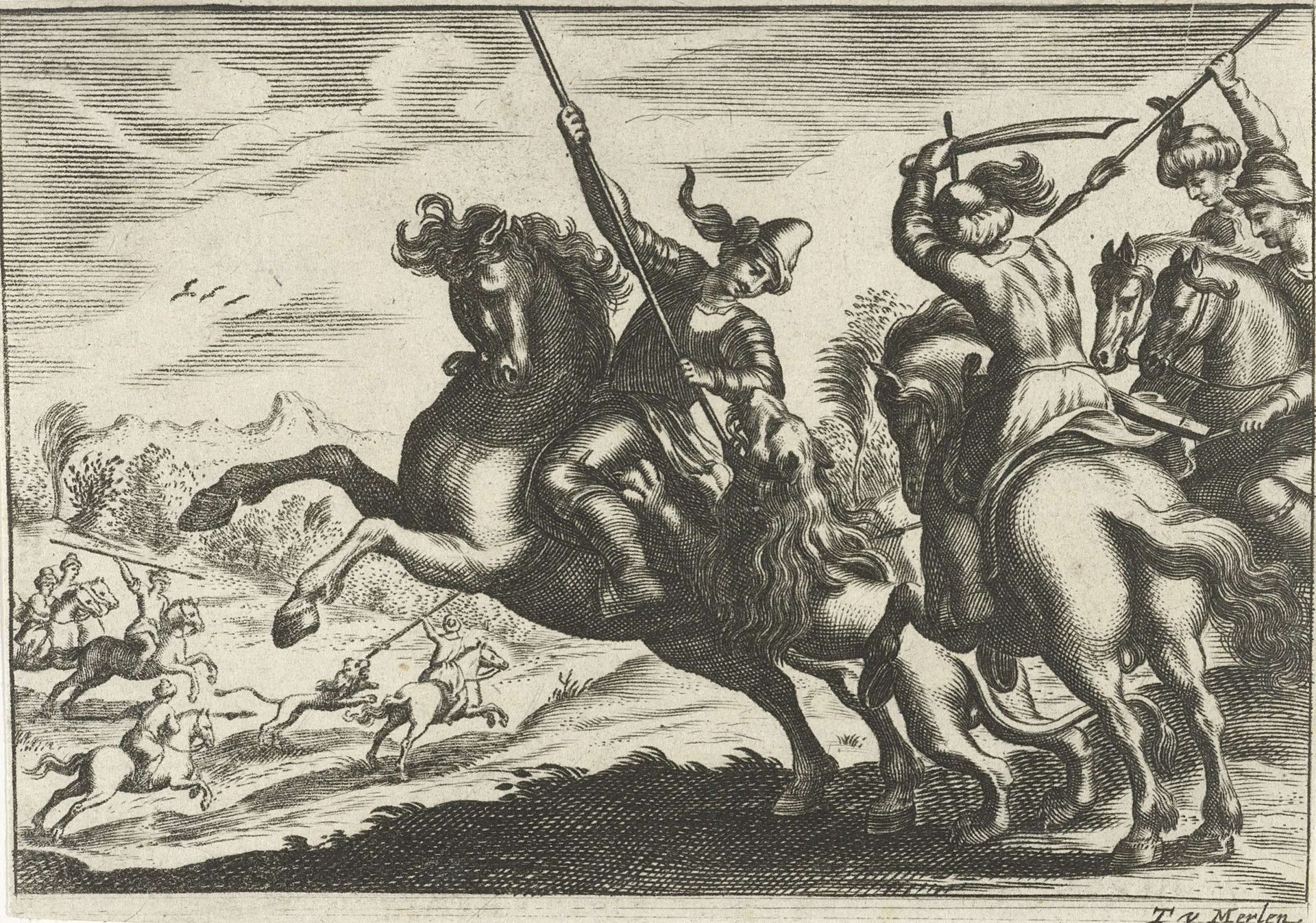 Leeuwenjacht by Theodor van (II) Merlen